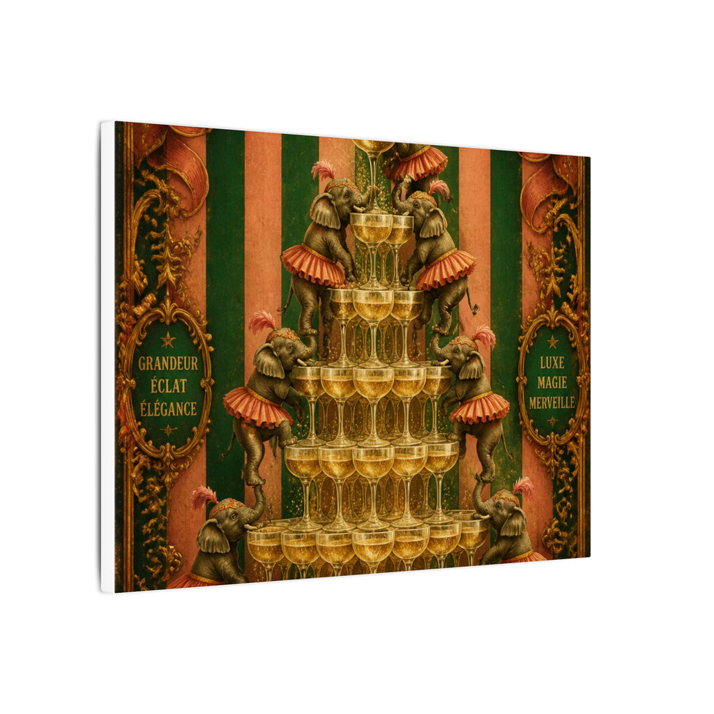 Champagne Tower Elephants Wall Art Canvas 16×20 Baroque Home Office Decor Maximalist Print