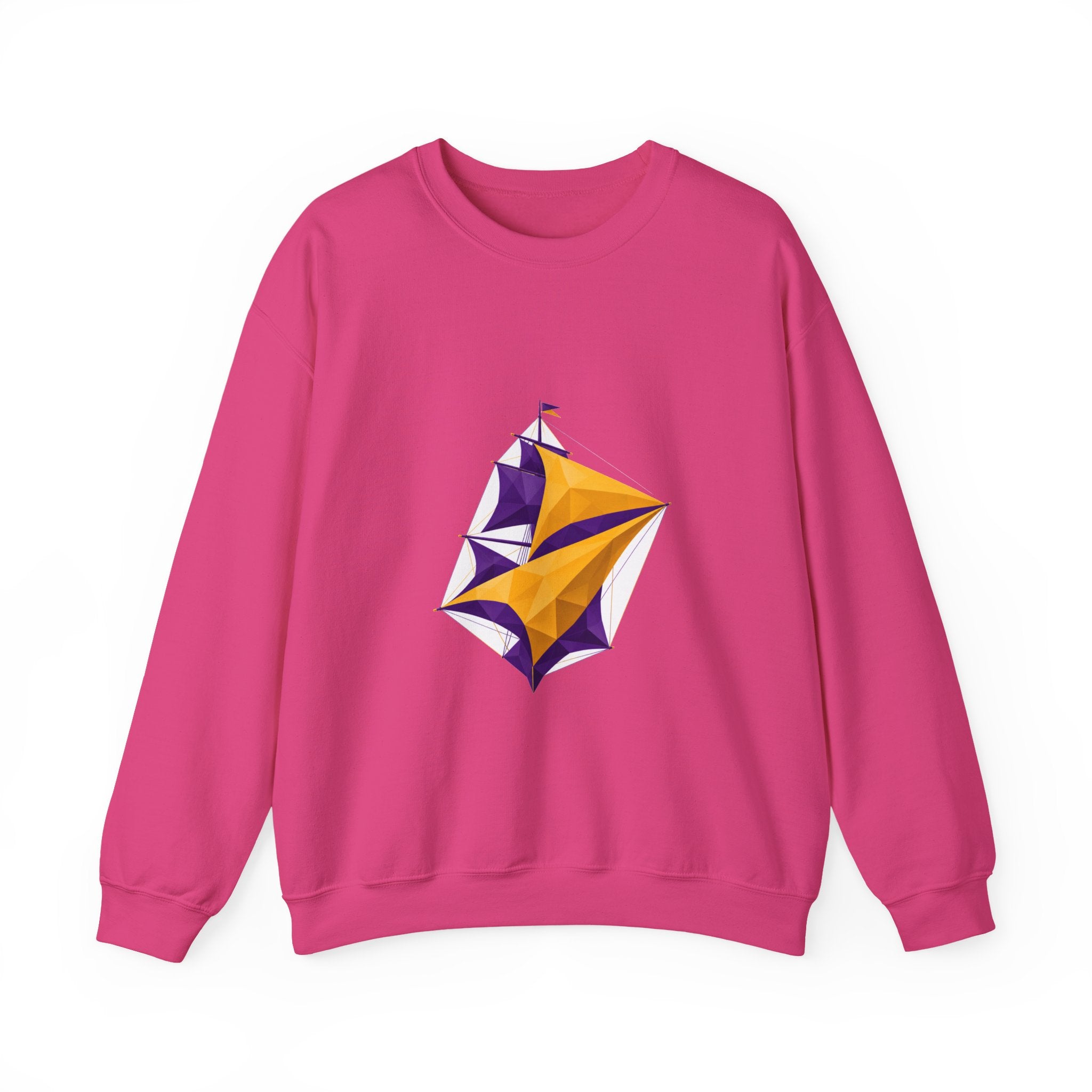 Matching Couple Sweatshirt - Anchor & Sail Matching Couple Crewneck Sweatshirt Geometric Art His Hers Couple Gift - Design B