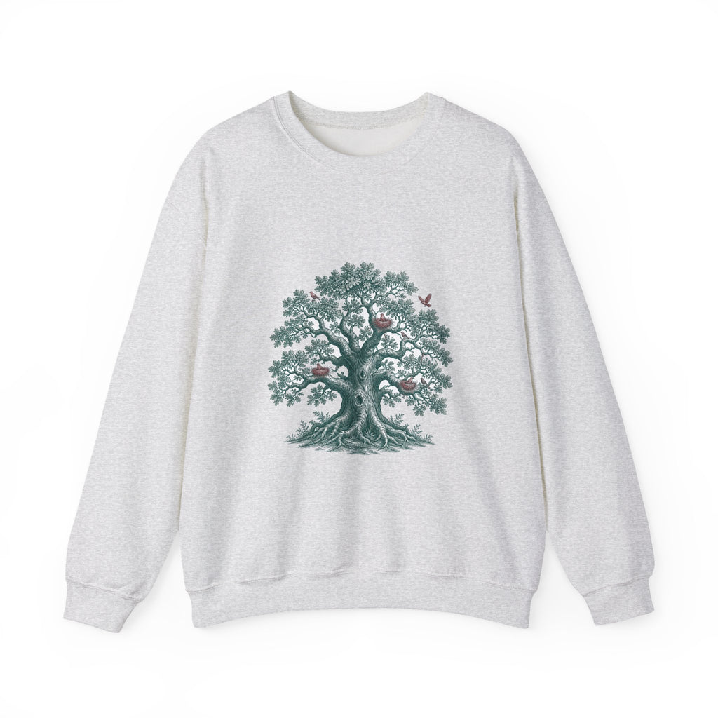 Matching Couple Sweatshirt - Ancient Oak & Deep Roots Matching Couple Premium Fleece Sweatshirt Vintage Art His Hers Honeymoon Gift - Design A