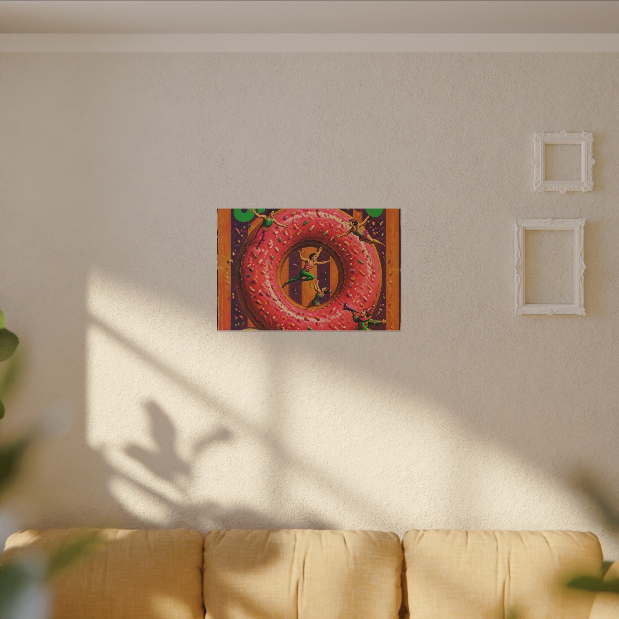 Donut Circus Ring Wall Art Canvas 24×36 Psychedelic Dining Room Decor Maximalist Print
