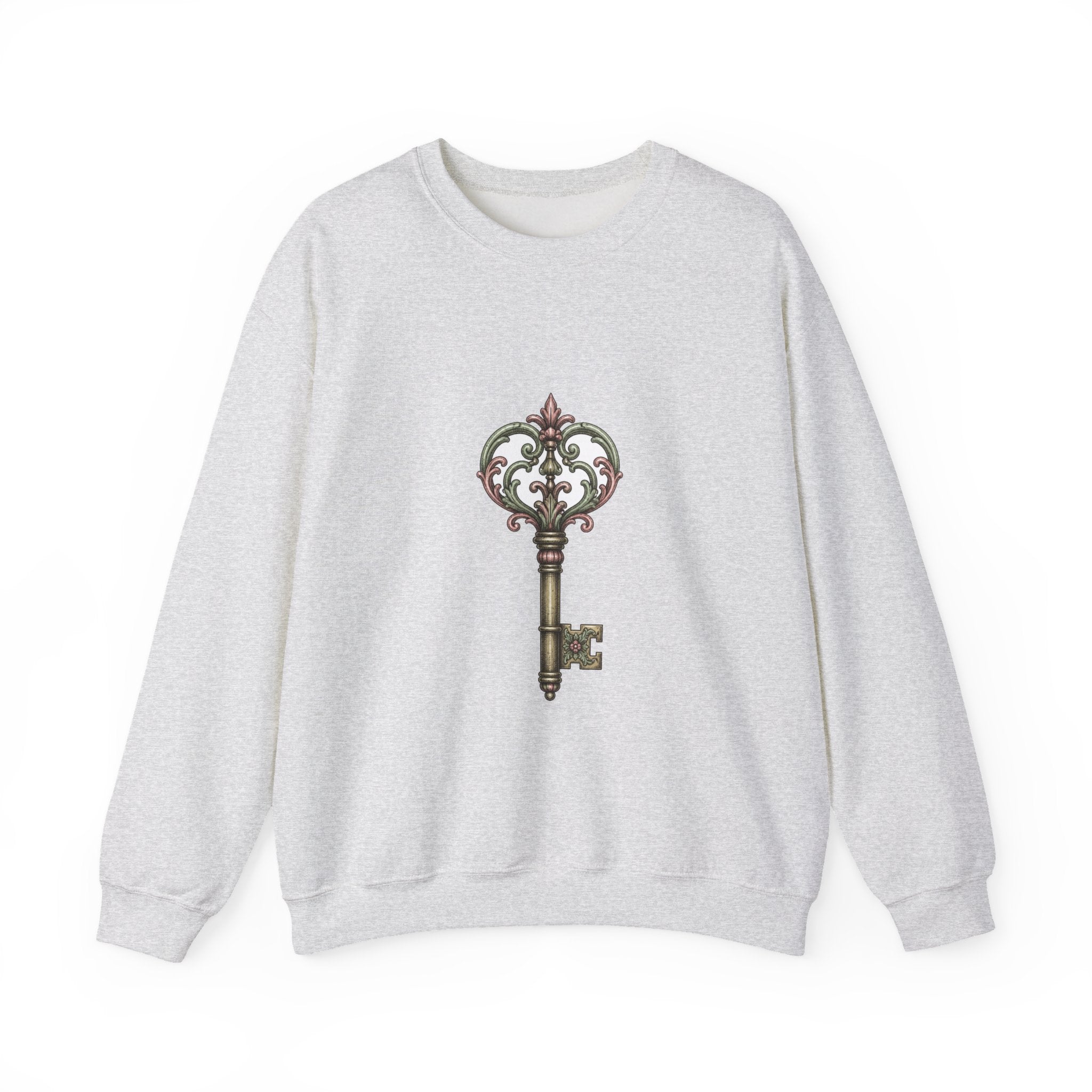 Matching Couple Sweatshirt - Key & Lock Matching Couple Crewneck Sweatshirt Hand-Drawn Art His Hers Best Friend Gift - Design A