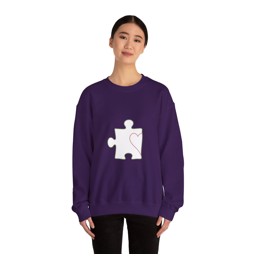 Matching Couple Sweatshirt - Puzzle Pieces Matching Couple Crewneck Sweatshirt Minimalist Art His Hers Valentine Gift - Design A