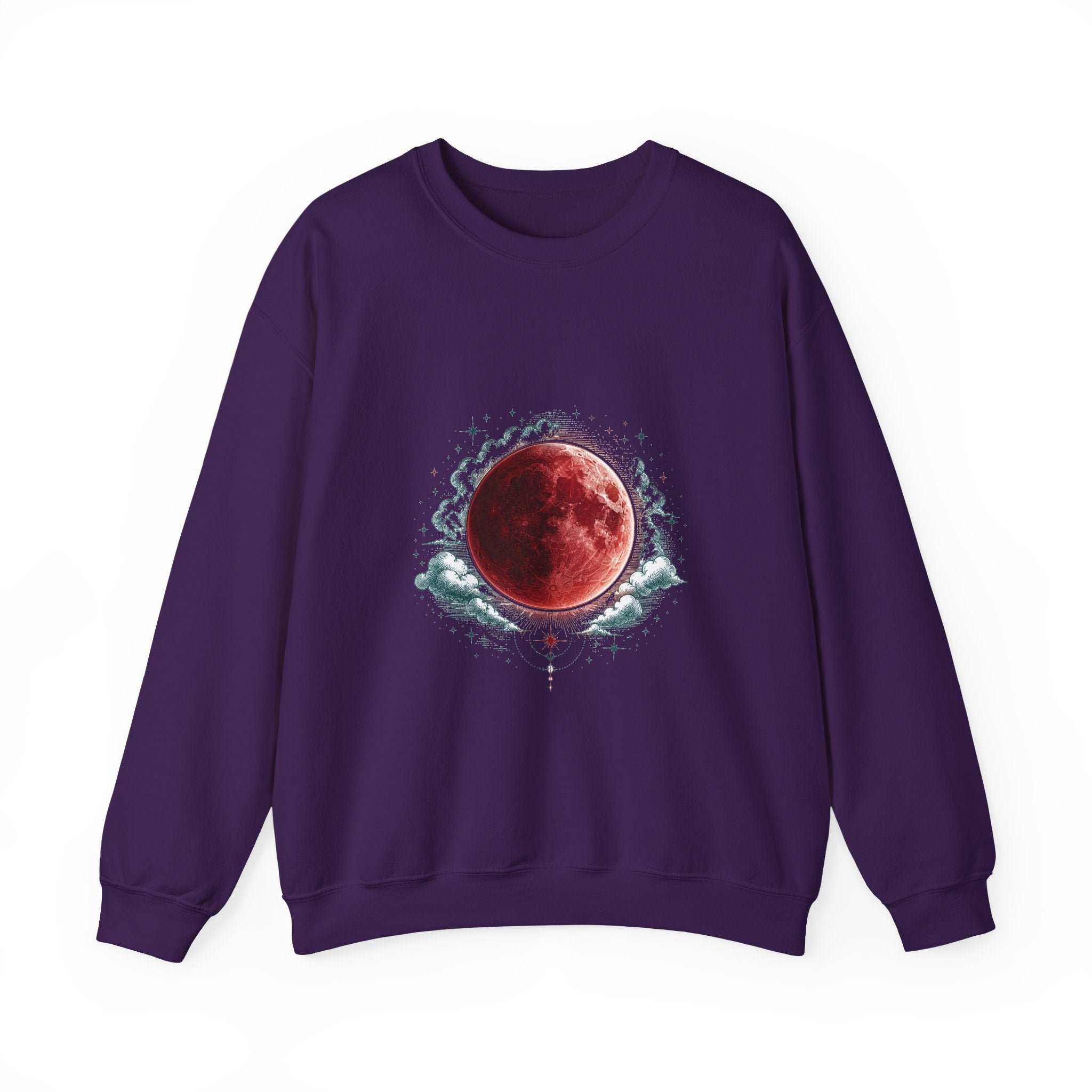 Matching Couple Sweatshirt - Solar & Lunar Eclipse Matching Couple Premium Fleece Sweatshirt Hand-Drawn Art His Hers Anniversary Gift - Design B