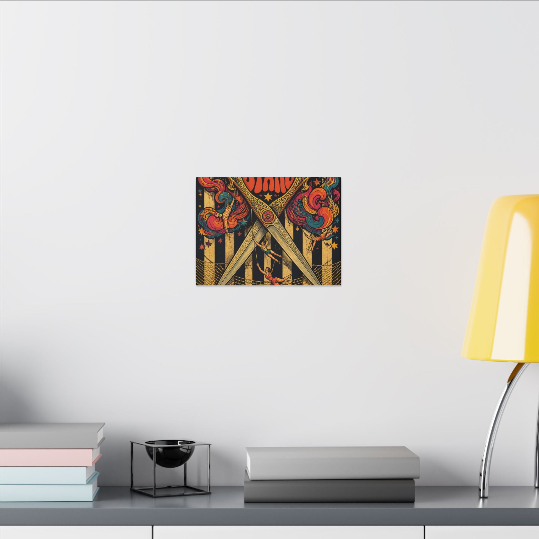 Giant Scissors Trapeze Wall Art Canvas 16×20 Psychedelic Cafe Decor Maximalist Print