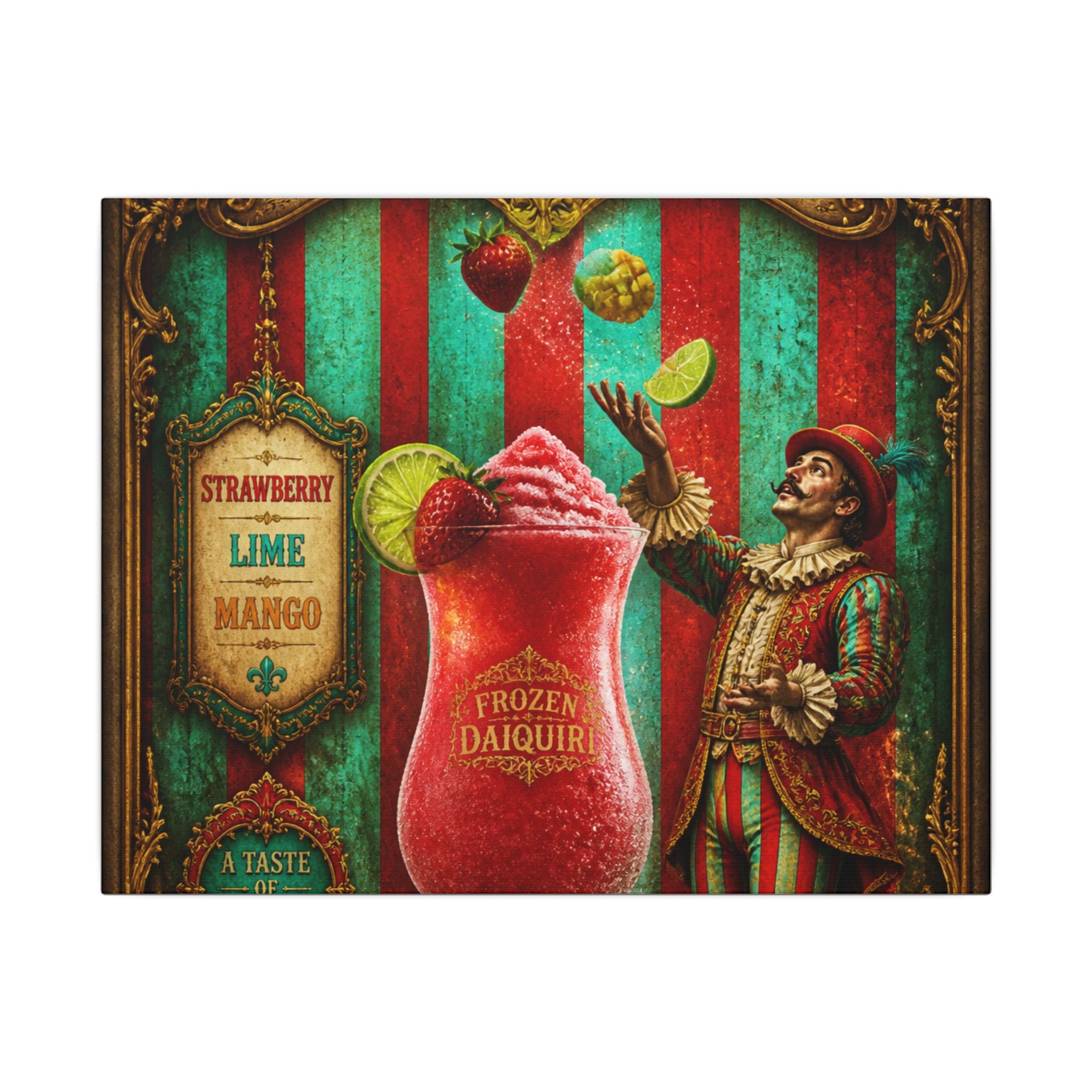 Daiquiri Fruit Juggler Wall Art Canvas 16×20 Baroque Home Office Decor Maximalist Print