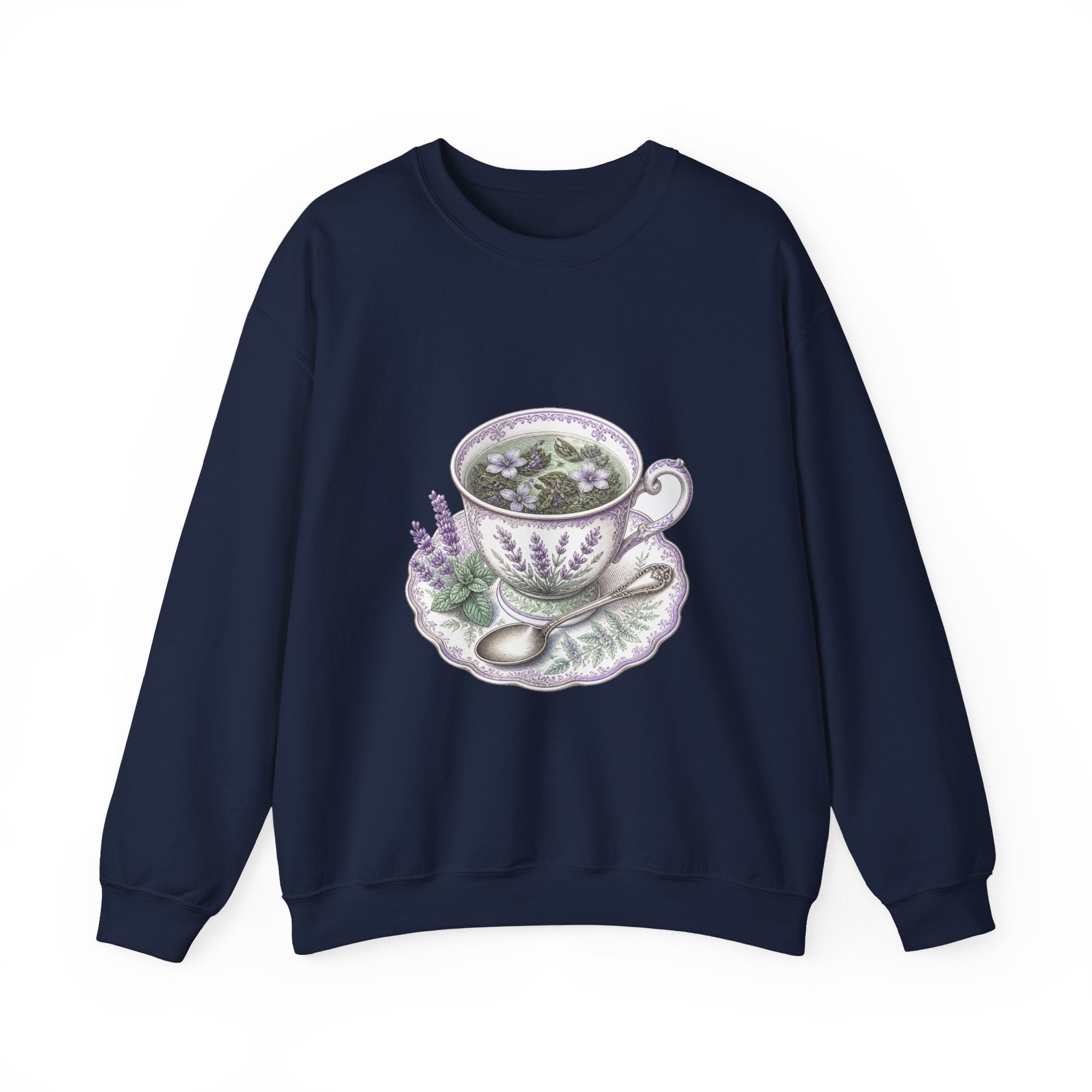 Matching Couple Sweatshirt - Coffee & Tea Matching Couple Premium Fleece Sweatshirt Vintage Art His Hers Honeymoon Gift - Design B