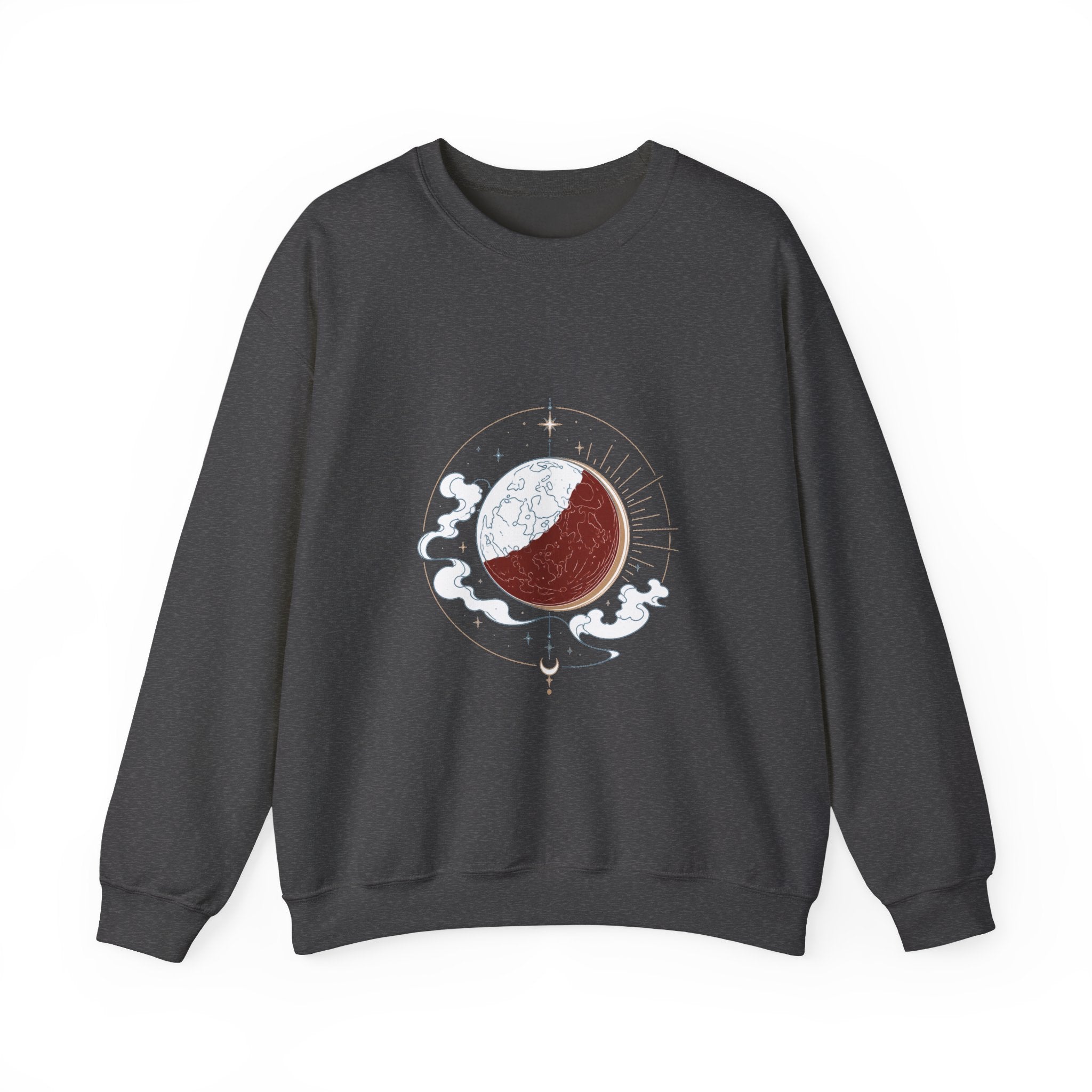 Matching Couple Sweatshirt - Solar & Lunar Eclipse Matching Couple Comfort Colors Crew Minimalist Art His Hers Christmas Gift - Design B