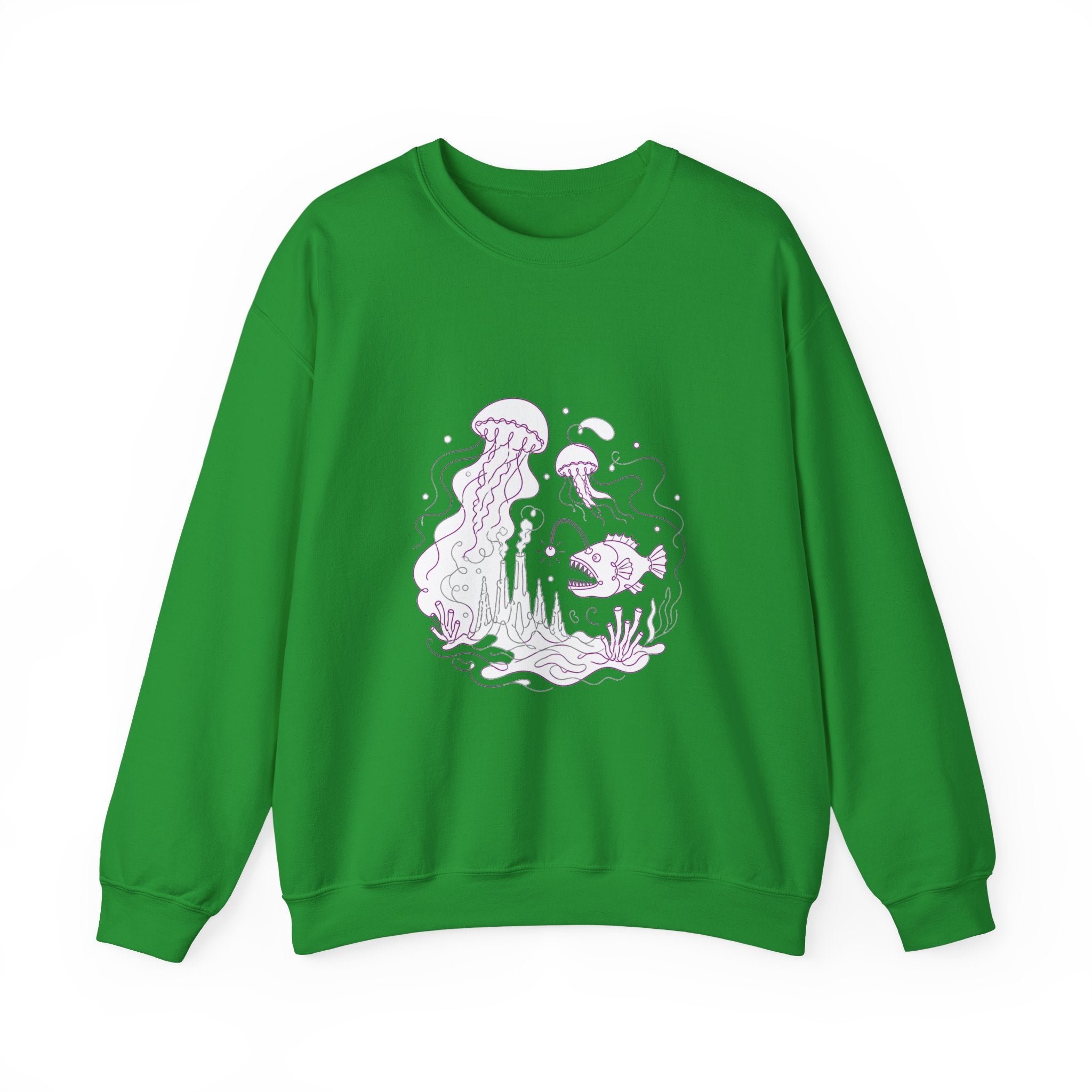 Matching Couple Sweatshirt - Coral Reef & Deep Sea Matching Couple Premium Fleece Sweatshirt Minimalist Art His Hers Christmas Gift - Design B