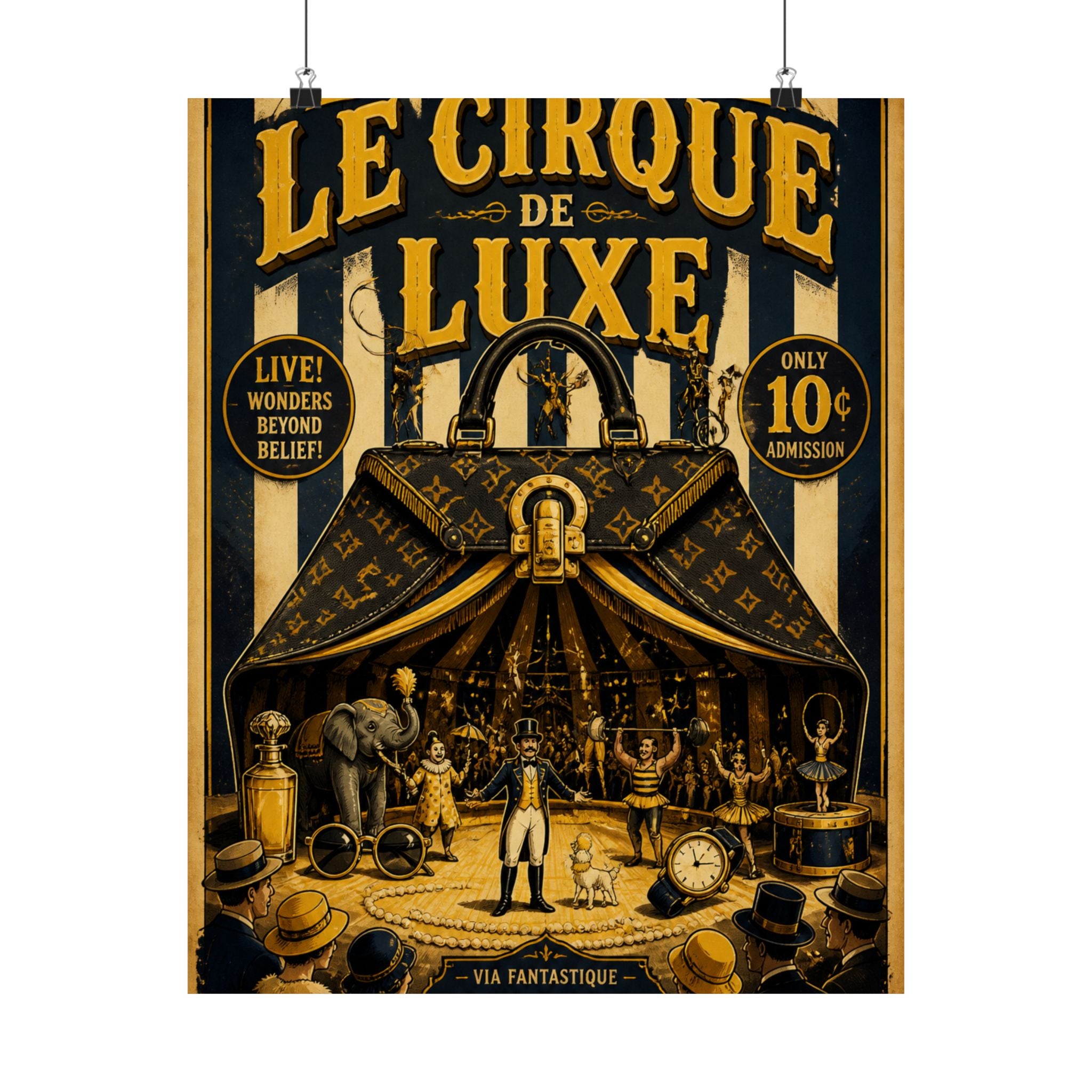 Handbag Big Top Wall Art Poster 24×36 Vintage Circus Bedroom Decor Maximalist Print