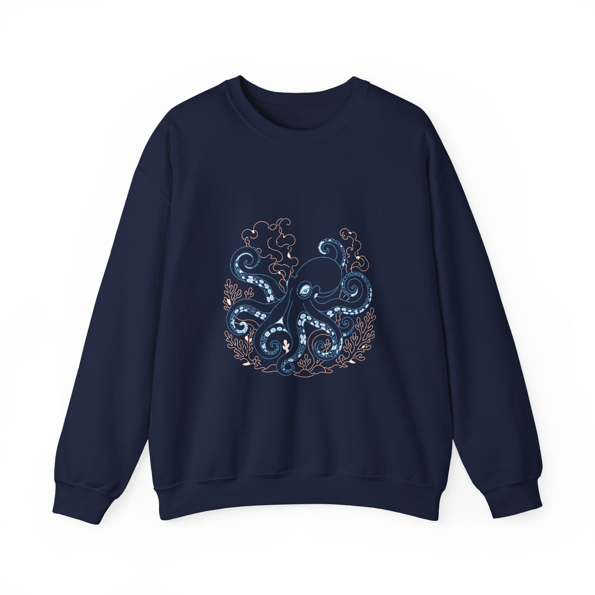 Matching Couple Sweatshirt - Octopus & Jellyfish Matching Couple Premium Fleece Sweatshirt Minimalist Art His Hers Christmas Gift - Design A