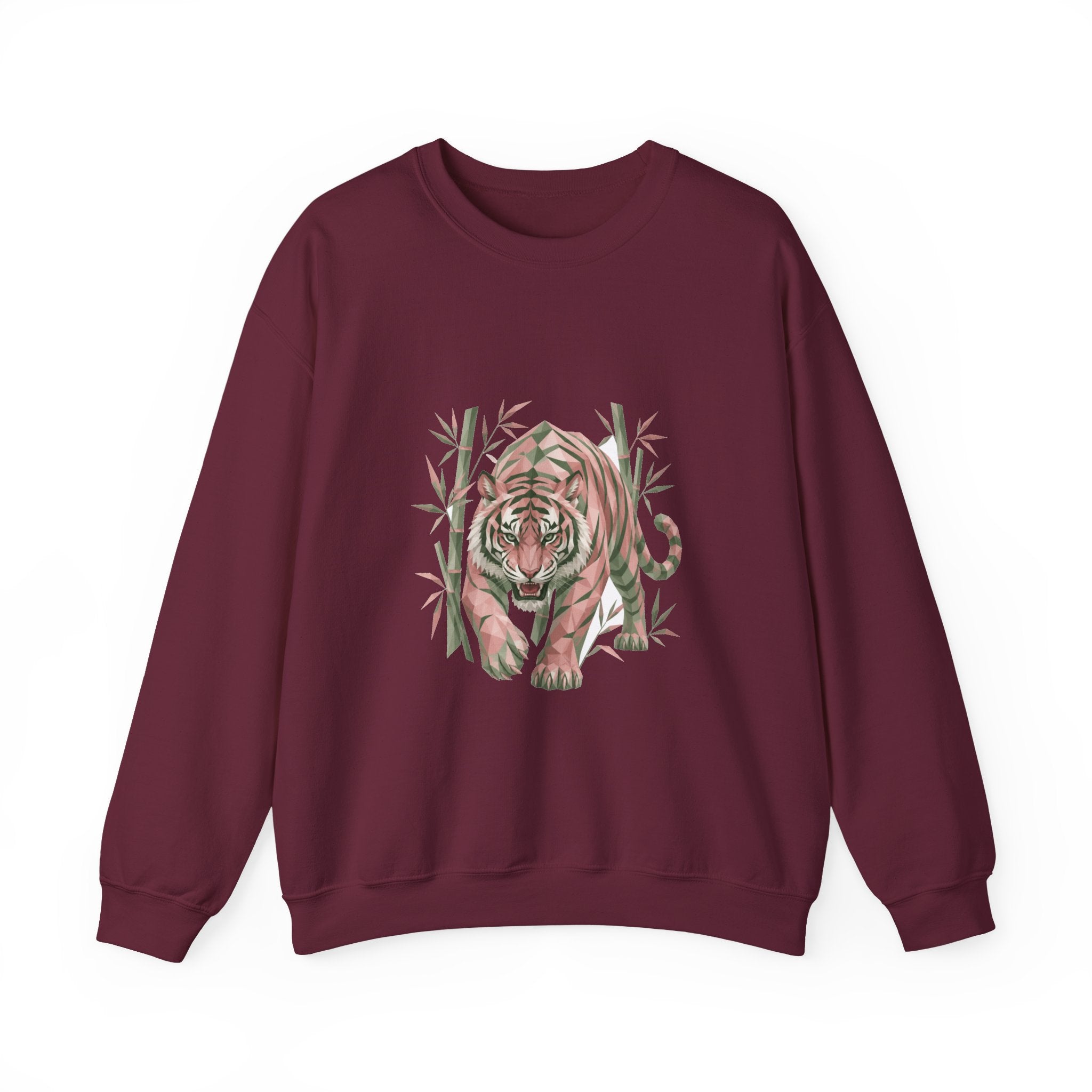 Matching Couple Sweatshirt - Tiger & Crane Matching Couple Comfort Colors Crew Geometric Art His Hers Love Gift - Design A