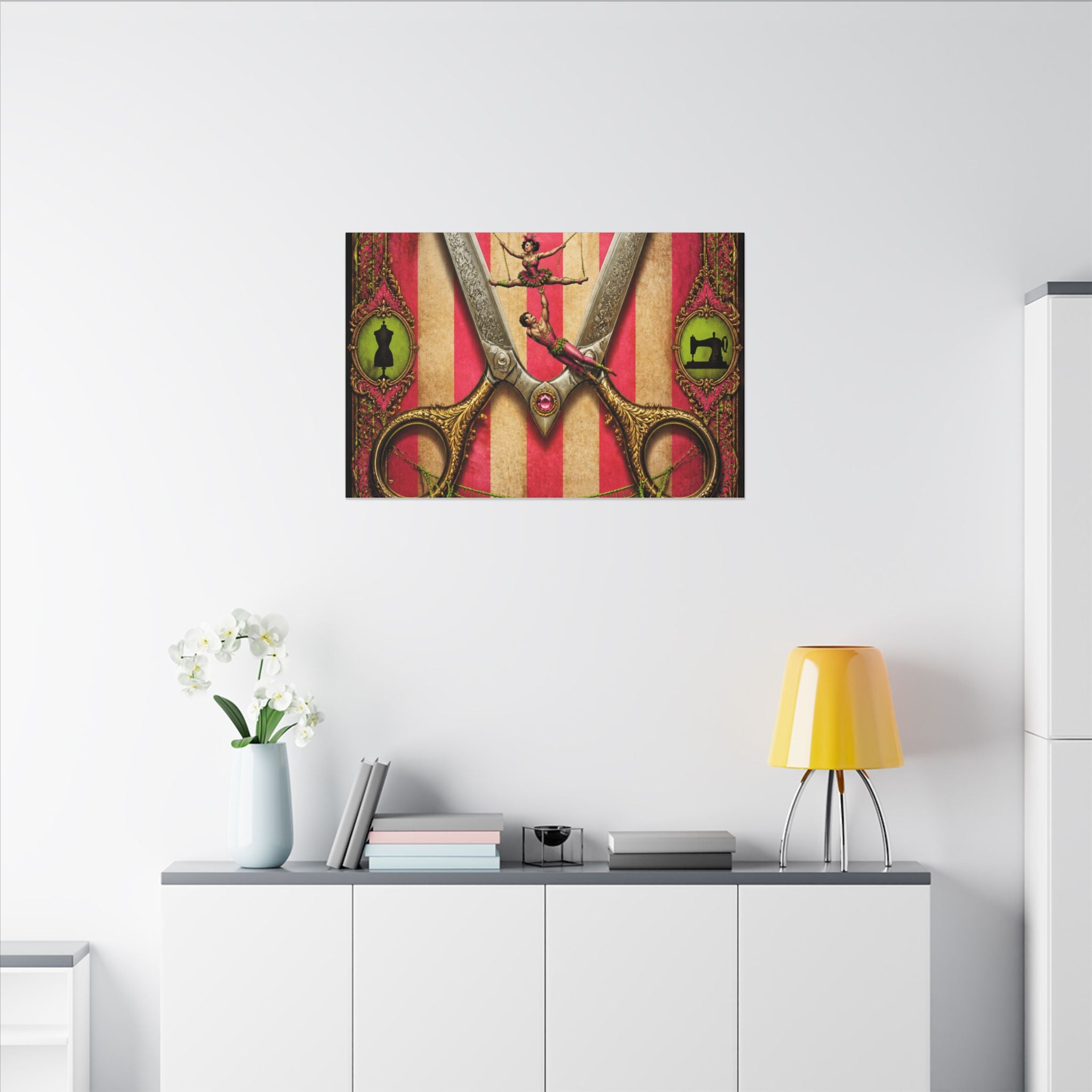 Giant Scissors Trapeze Wall Art Canvas 24×36 Baroque Studio Decor Maximalist Print