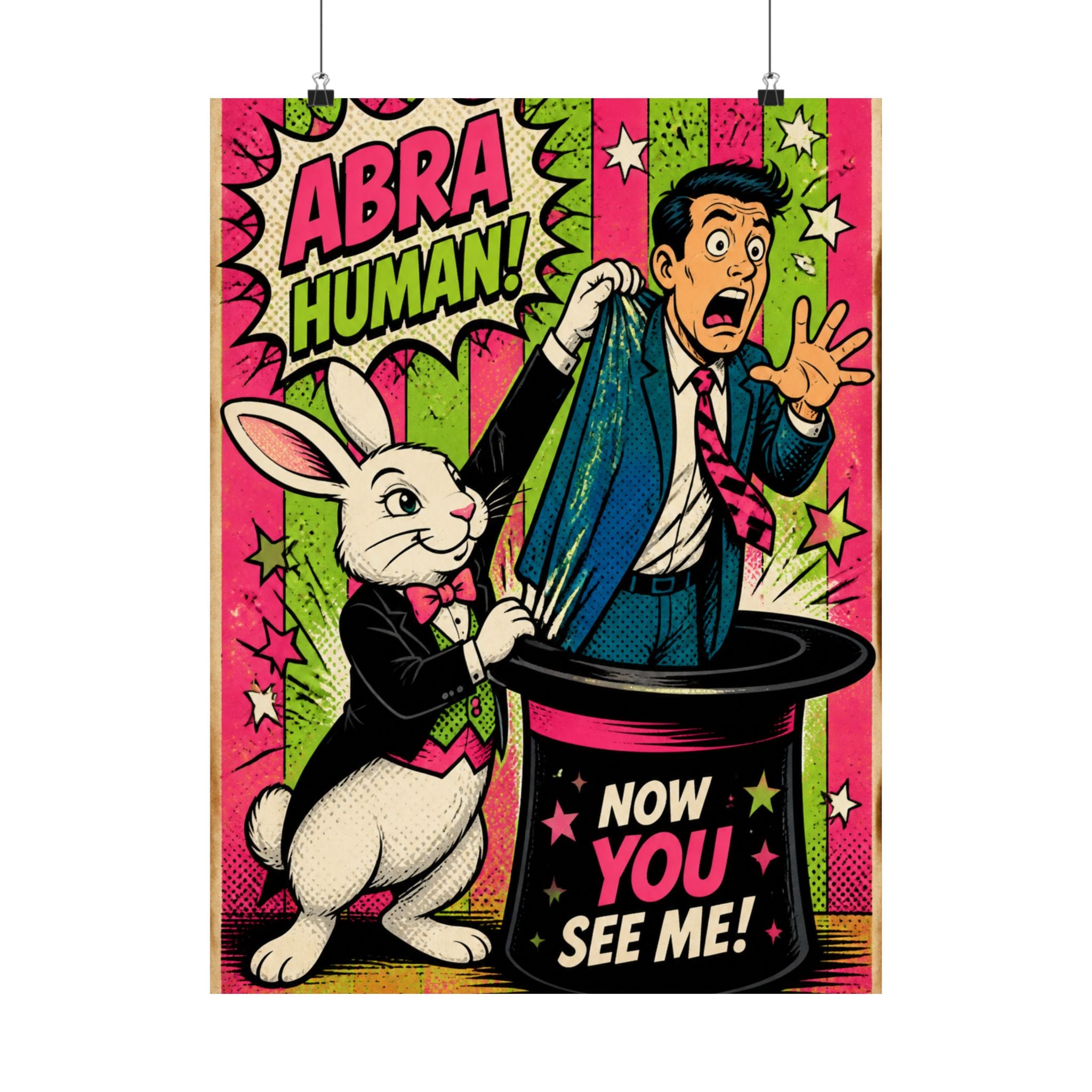 Magic Hat Rabbit Wall Art Poster 18×24 Pop Art Living Room Decor Maximalist Print