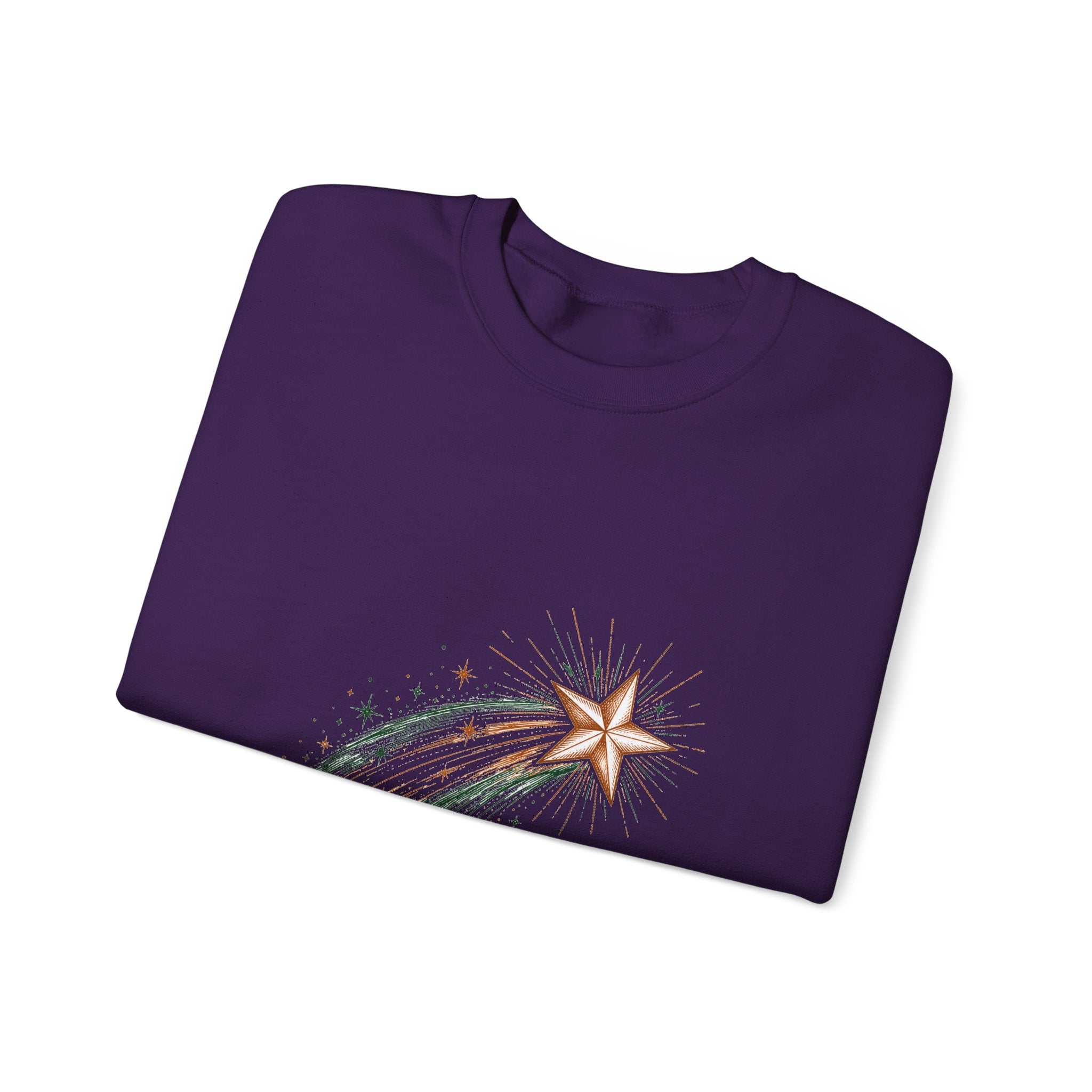 Matching Couple Sweatshirt - Shooting Star & North Star Matching Couple Comfort Colors Crew Hand-Drawn Art His Hers Anniversary Gift - Design A