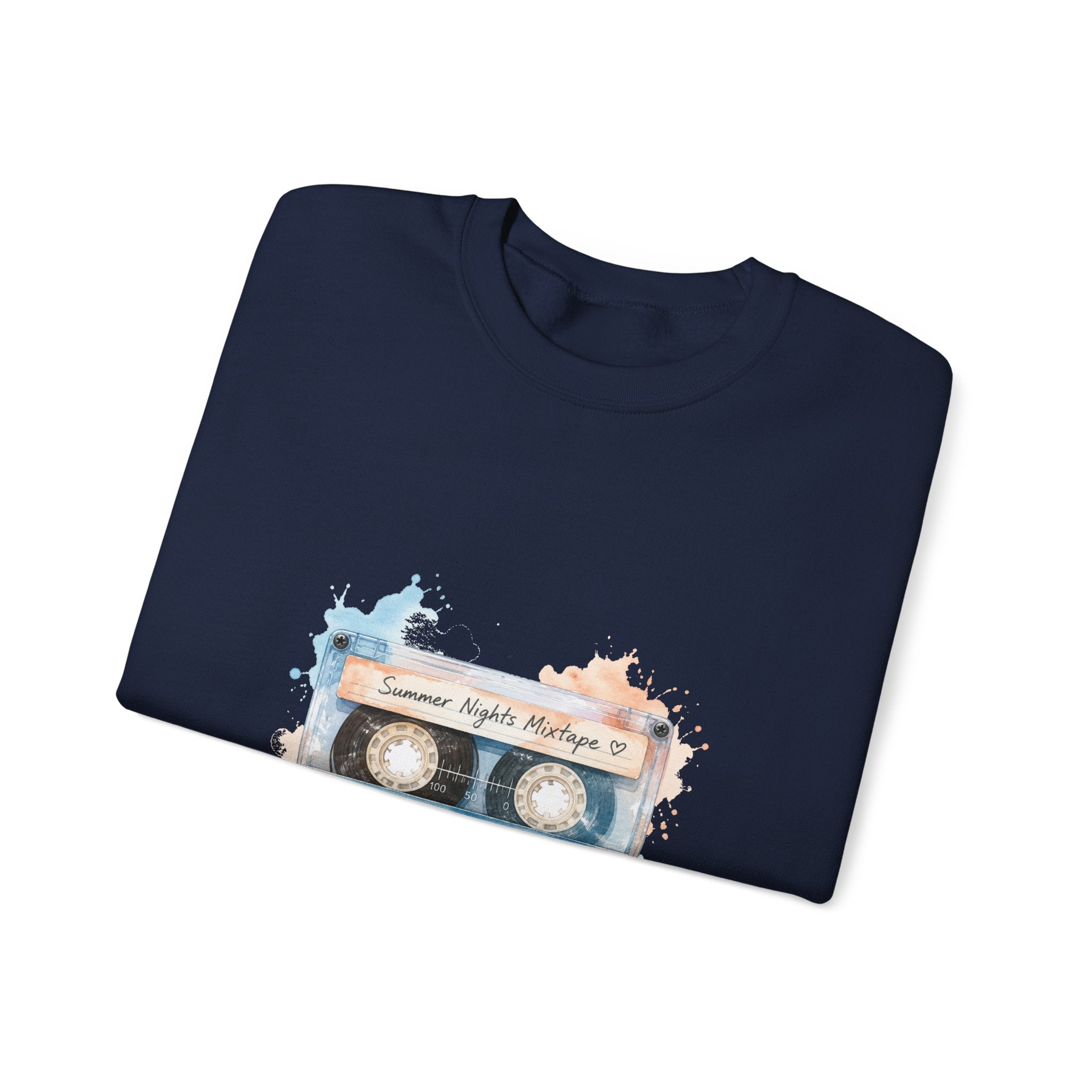 Matching Couple Sweatshirt - Vinyl & Cassette Matching Couple Comfort Colors Crew Watercolor Art His Hers Birthday Gift - Design B