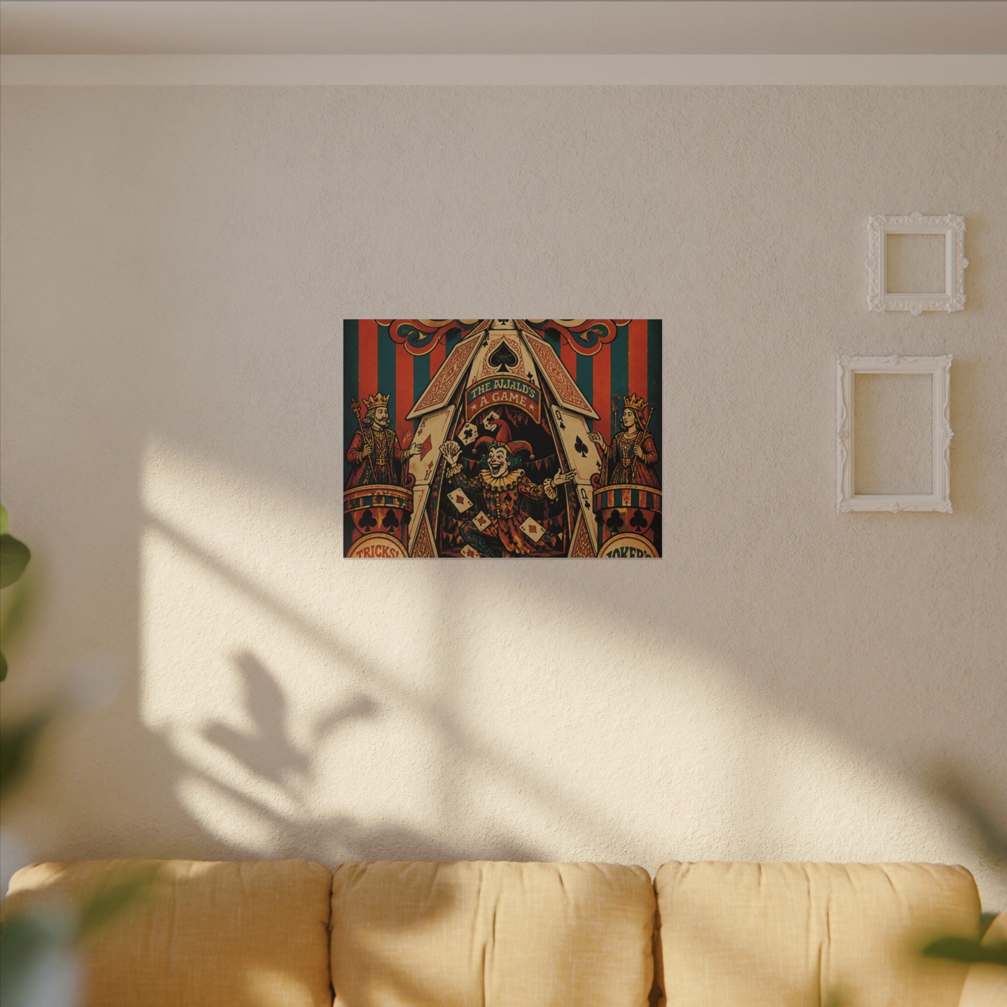 Playing Cards Tent Wall Art Canvas 24×36 Psychedelic Dining Room Decor Maximalist Print
