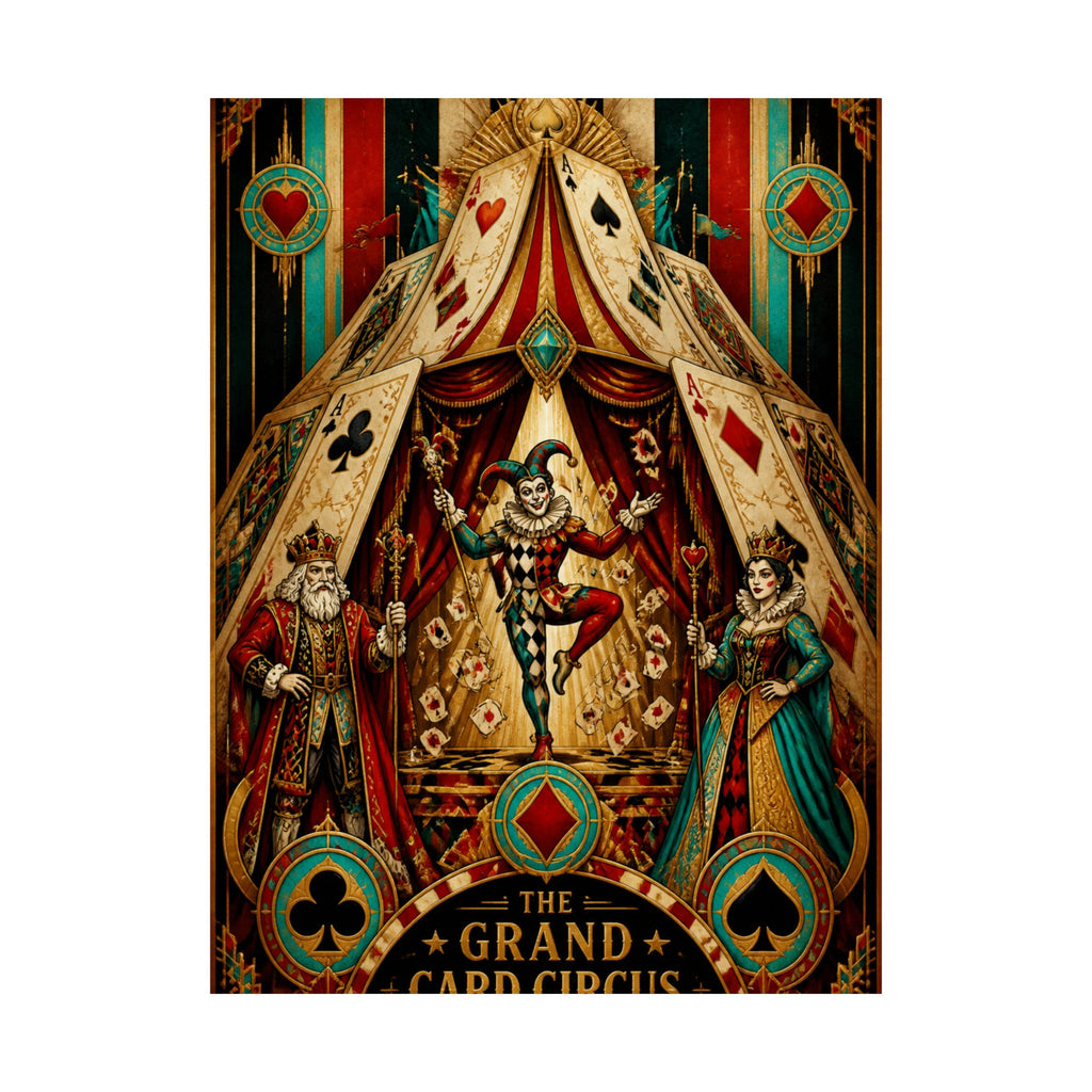 Playing Cards Tent Wall Art Poster 18×24 Art Deco Entryway Decor Maximalist Print