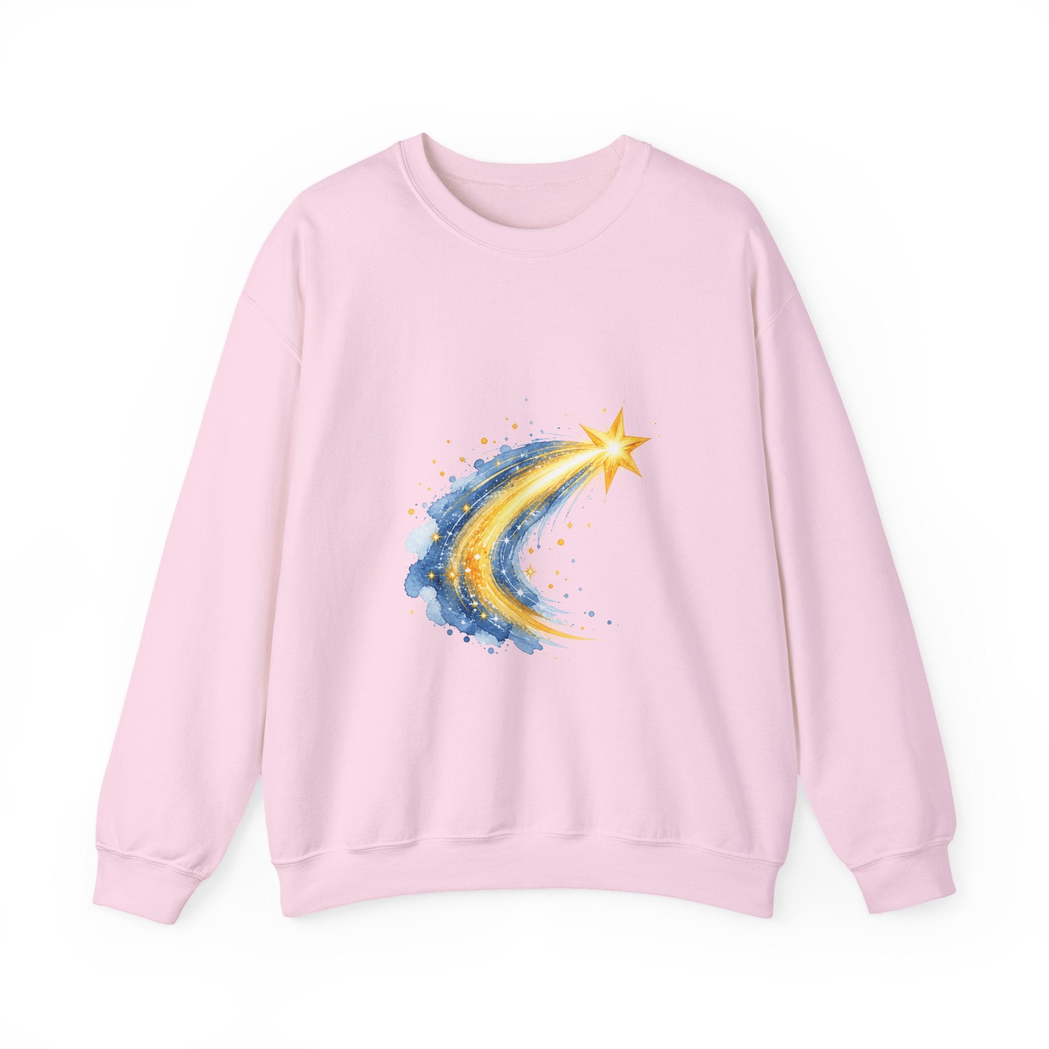 Matching Couple Sweatshirt - Shooting Star & North Star Matching Couple Comfort Colors Crew Watercolor Art His Hers Birthday Gift - Design A