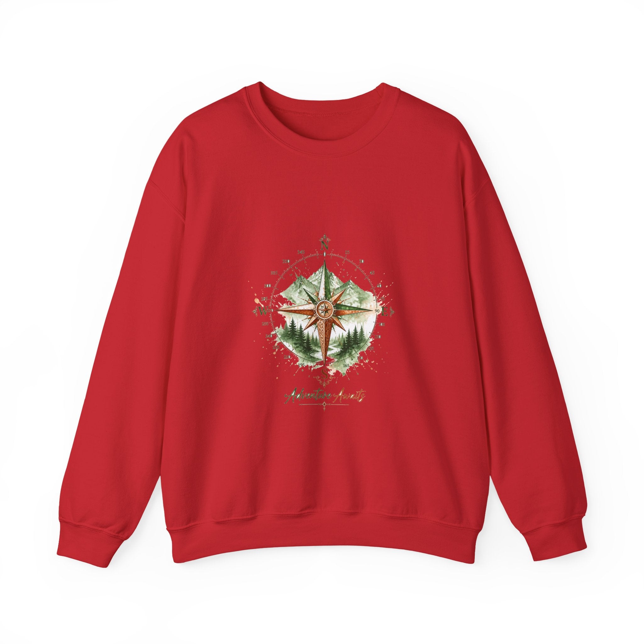 Matching Couple Sweatshirt - Compass North & South Matching Couple Comfort Colors Crew Watercolor Art His Hers Birthday Gift - Design B