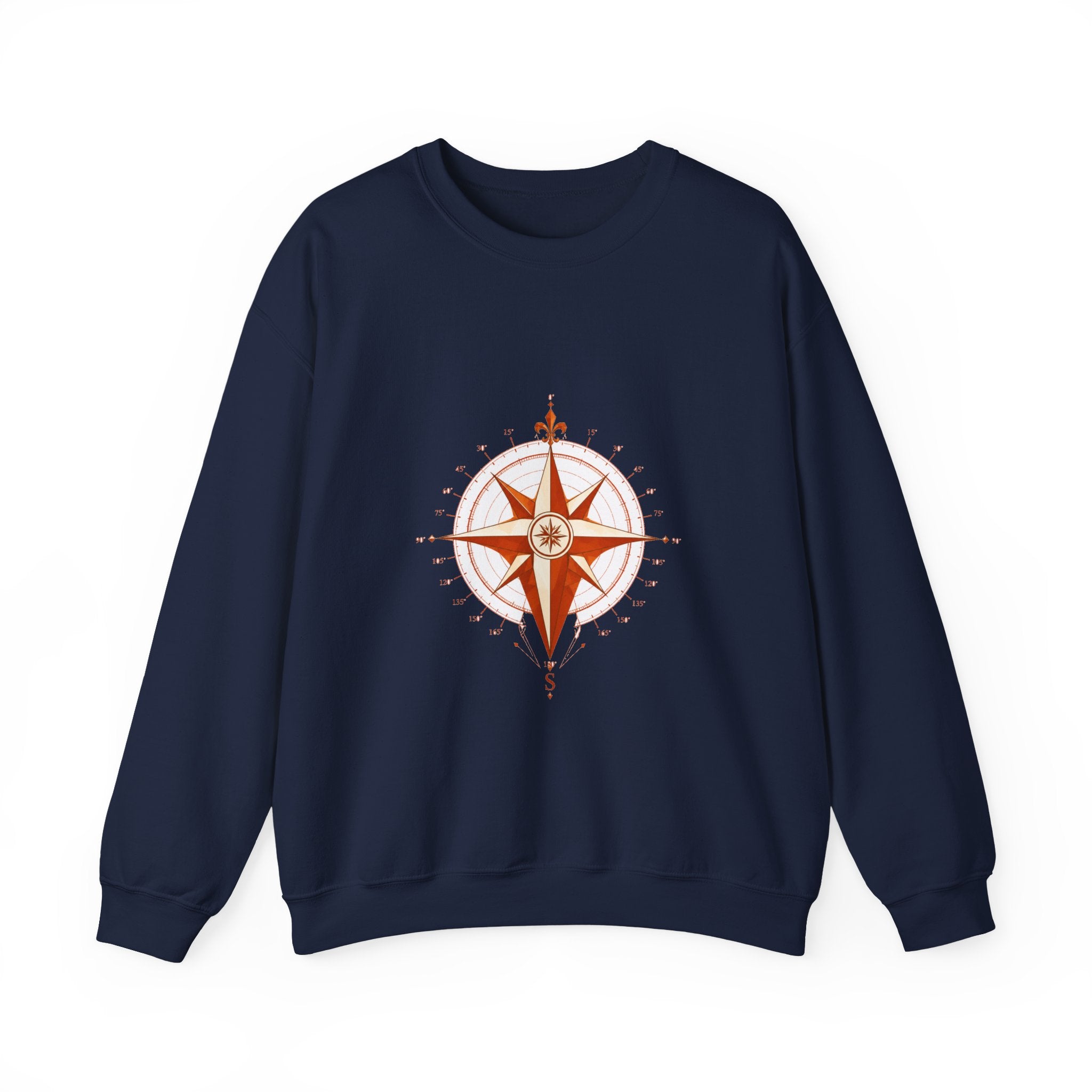 Matching Couple Sweatshirt - Compass North & South Matching Couple Comfort Colors Crew Geometric Art His Hers Love Gift - Design B