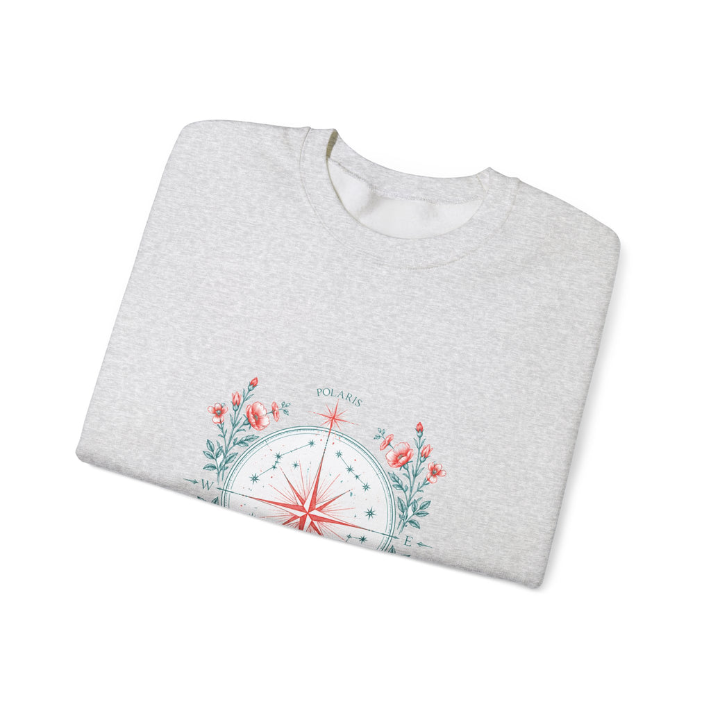 Matching Couple Sweatshirt - Shooting Star & North Star Matching Couple Premium Fleece Sweatshirt Vintage Art His Hers Honeymoon Gift - Design B