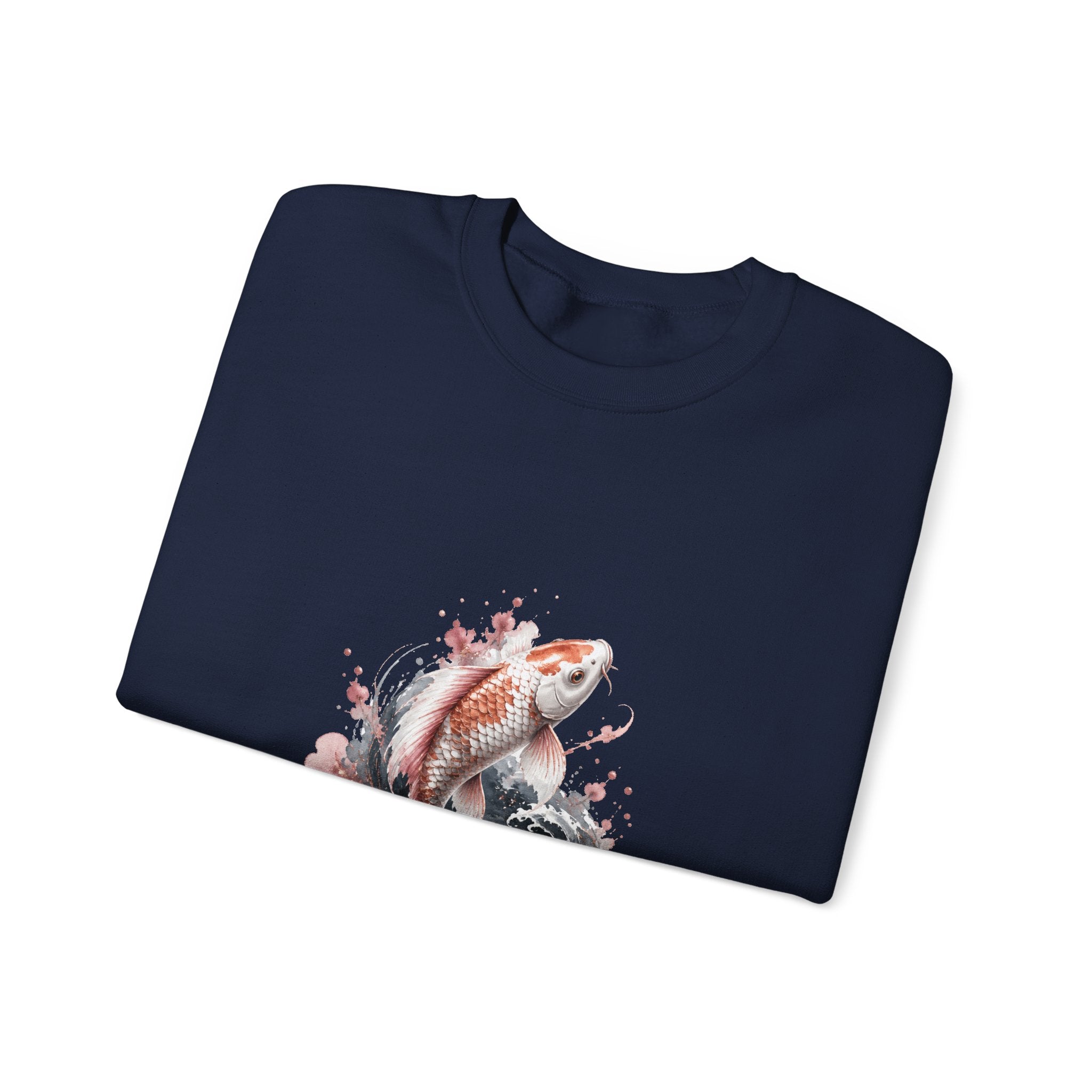 Matching Couple Sweatshirt - Koi Fish Yin Yang Matching Couple Crewneck Sweatshirt Watercolor Art His Hers Engagement Gift - Design A