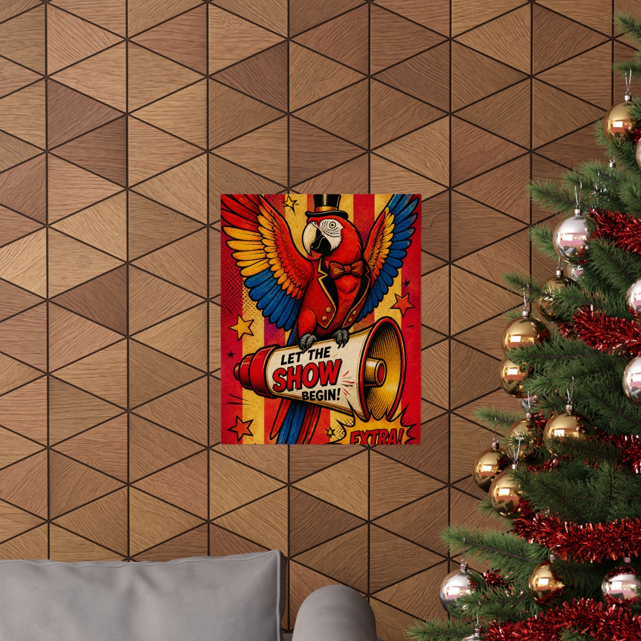 Parrot Ringmaster Wall Art Poster 24×36 Pop Art Restaurant Decor Maximalist Print