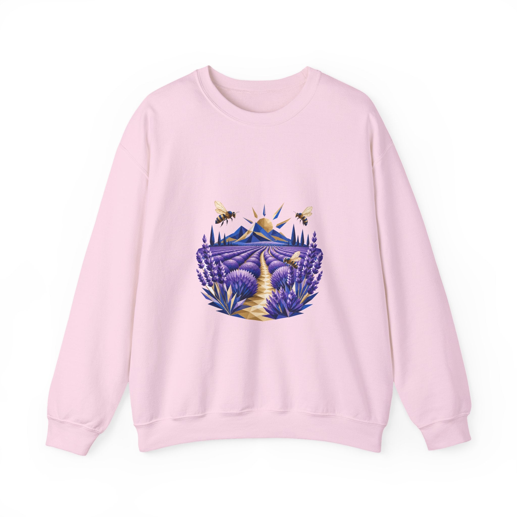 Matching Couple Sweatshirt - Lavender Fields & Canyon Matching Couple Comfort Colors Crew Geometric Art His Hers Love Gift - Design A