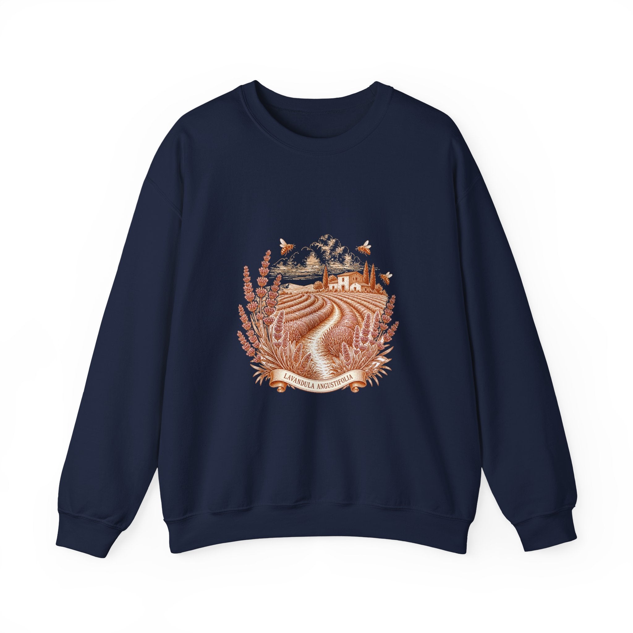 Matching Couple Sweatshirt - Lavender Fields & Canyon Matching Couple Premium Fleece Sweatshirt Vintage Art His Hers Honeymoon Gift - Design A