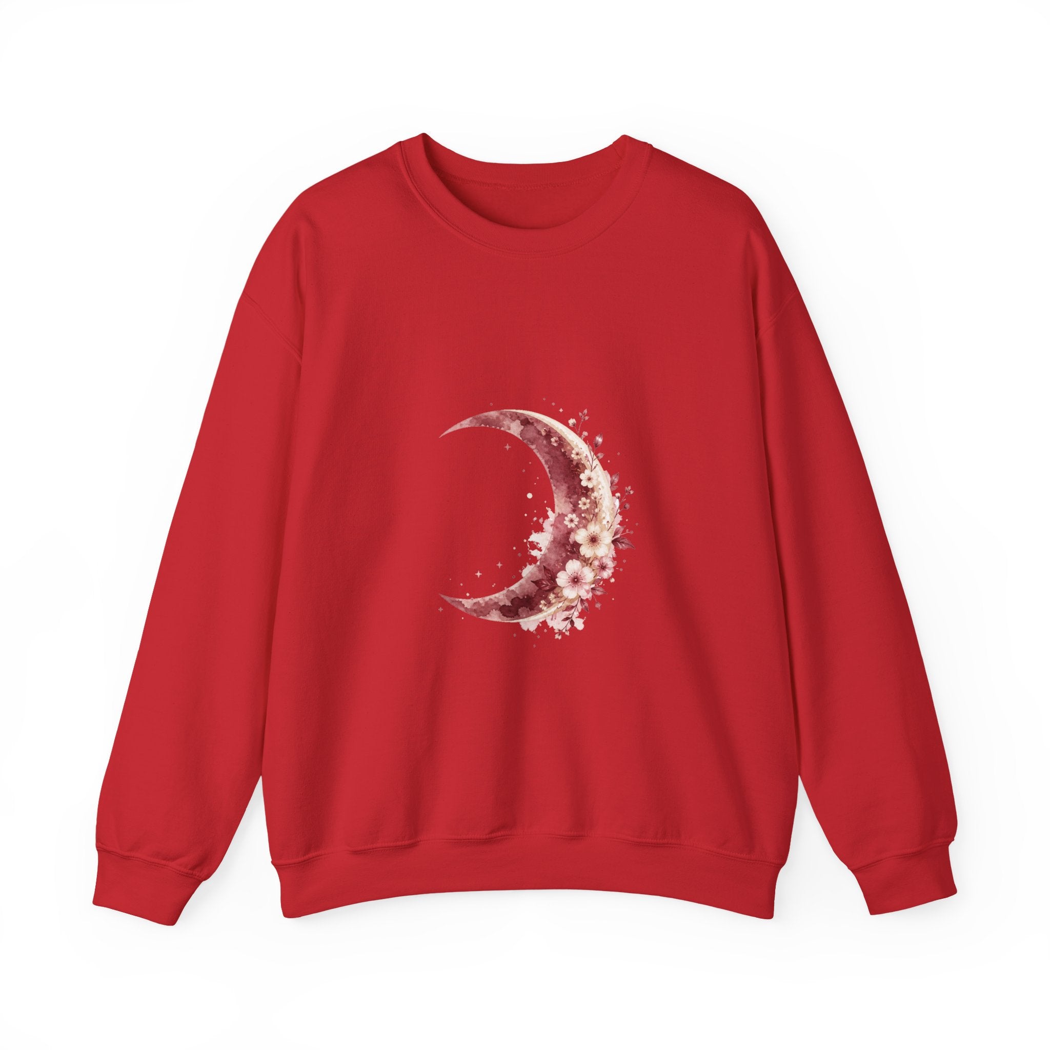 Matching Couple Sweatshirt - Waxing & Waning Moon Matching Couple Premium Fleece Sweatshirt Watercolor Art His Hers Birthday Gift - Design A