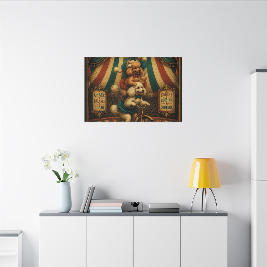 Poodle Stack Bicycle Wall Art Canvas 16×20 Baroque Home Office Decor Maximalist Print