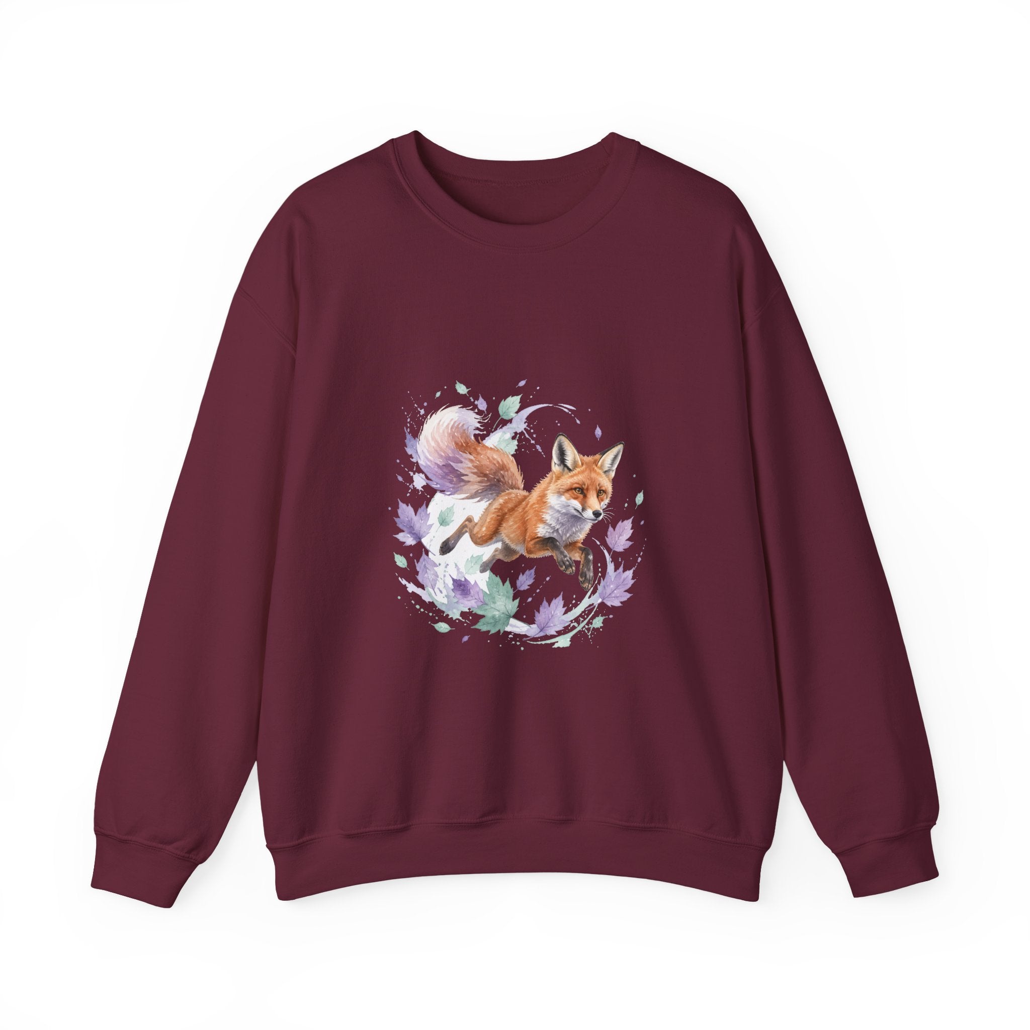Matching Couple Sweatshirt - Fox & Rabbit Matching Couple Crewneck Sweatshirt Watercolor Art His Hers Engagement Gift - Design A