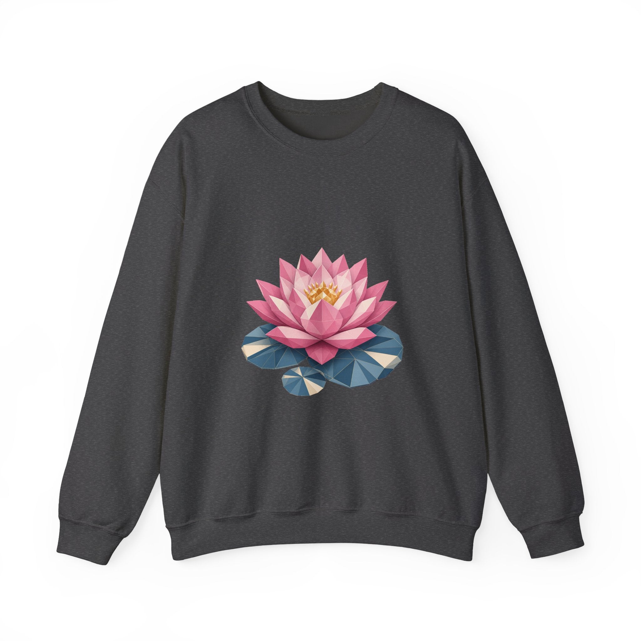 Matching Couple Sweatshirt - Open & Closed Lotus Matching Couple Crewneck Sweatshirt Geometric Art His Hers Couple Gift - Design A