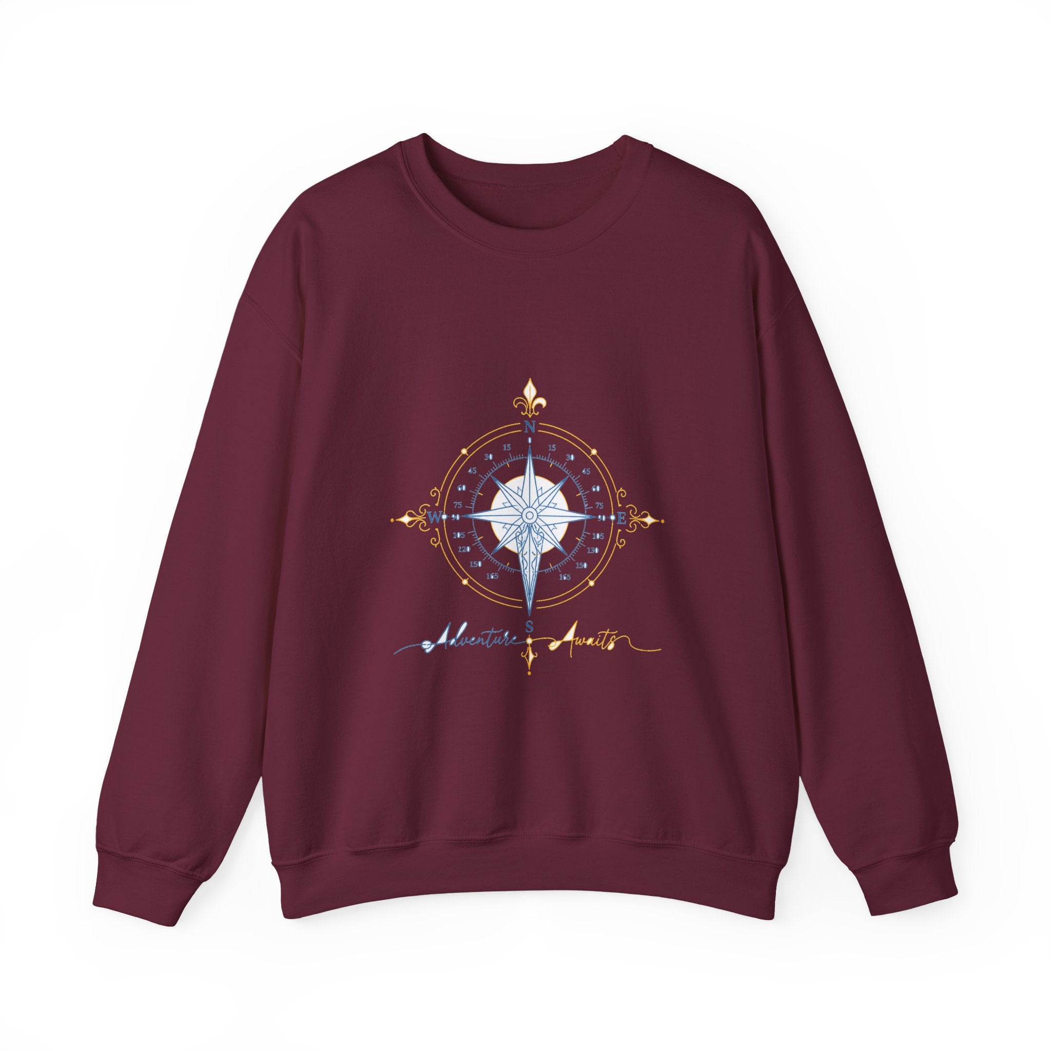 Matching Couple Sweatshirt - Compass North & South Matching Couple Comfort Colors Crew Minimalist Art His Hers Christmas Gift - Design B