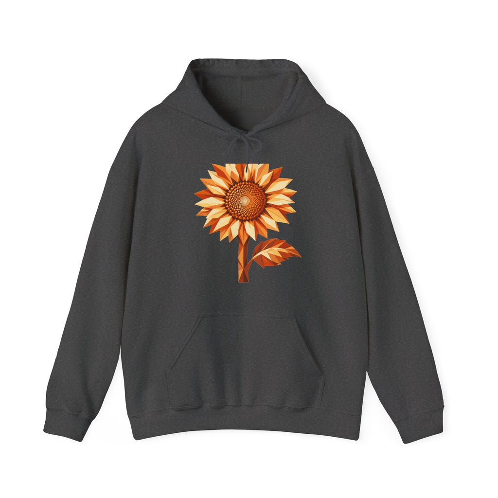 Matching Couple Sweatshirt - Sunflower & Moonflower Matching Couple Hooded Sweatshirt Geometric Art His Hers Couple Gift - Design A