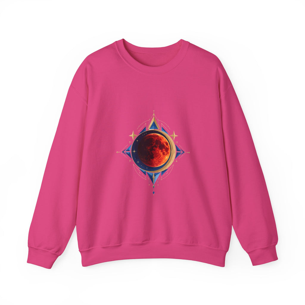 Matching Couple Sweatshirt - Solar & Lunar Eclipse Matching Couple Crewneck Sweatshirt Geometric Art His Hers Couple Gift - Design B