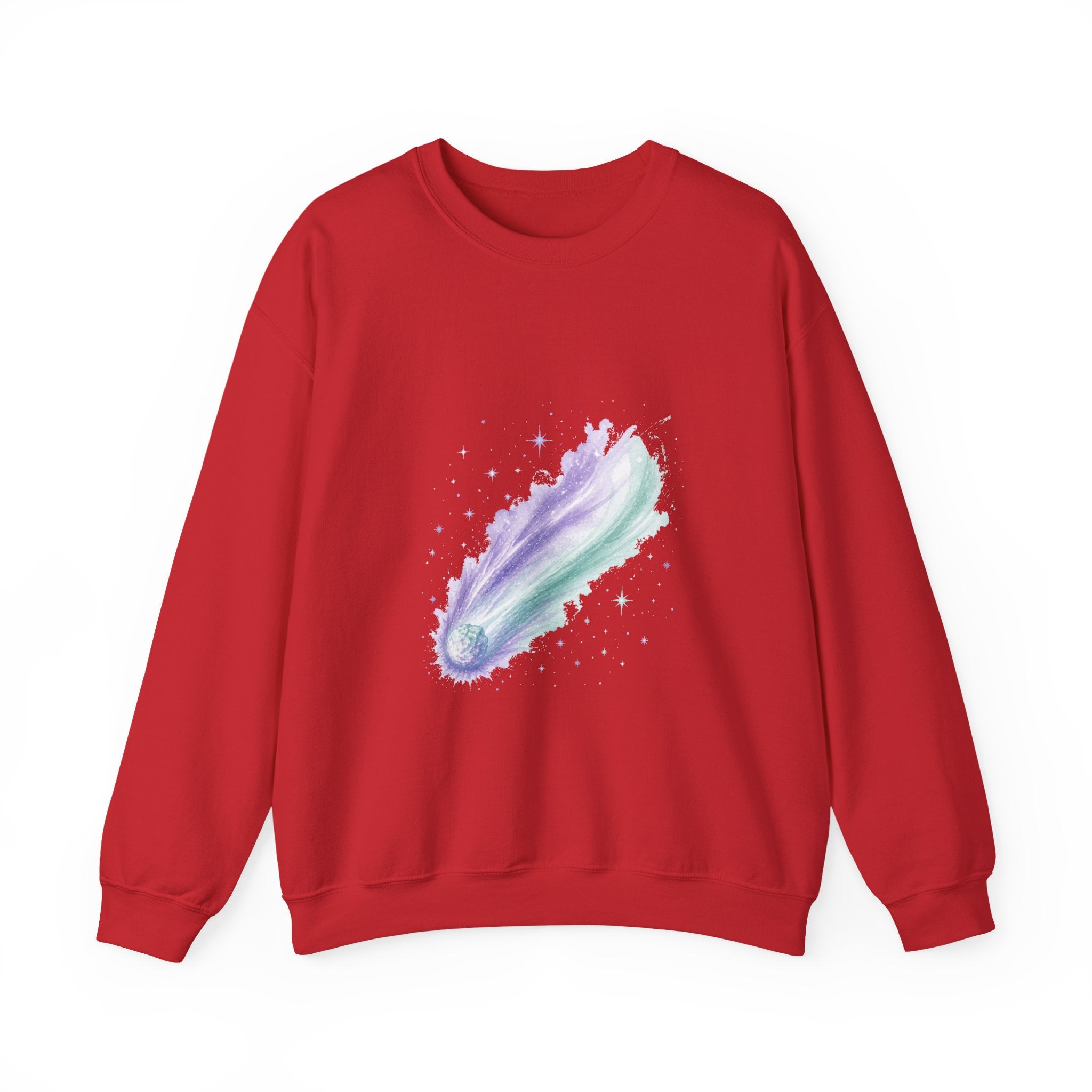 Matching Couple Sweatshirt - Comet & Asteroid Matching Couple Premium Fleece Sweatshirt Watercolor Art His Hers Birthday Gift - Design A