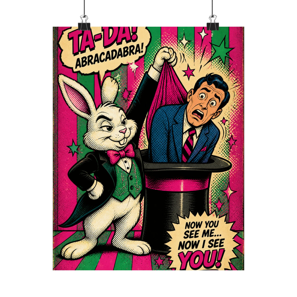 Magic Hat Rabbit Wall Art Poster 24×36 Pop Art Restaurant Decor Maximalist Print