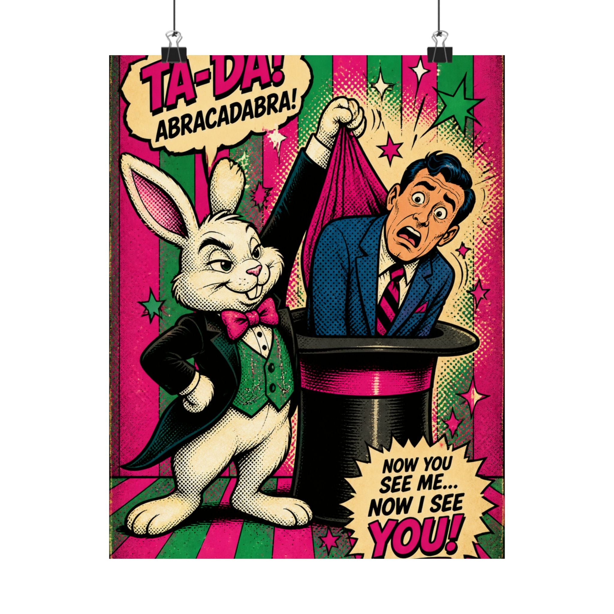 Magic Hat Rabbit Wall Art Poster 24×36 Pop Art Restaurant Decor Maximalist Print