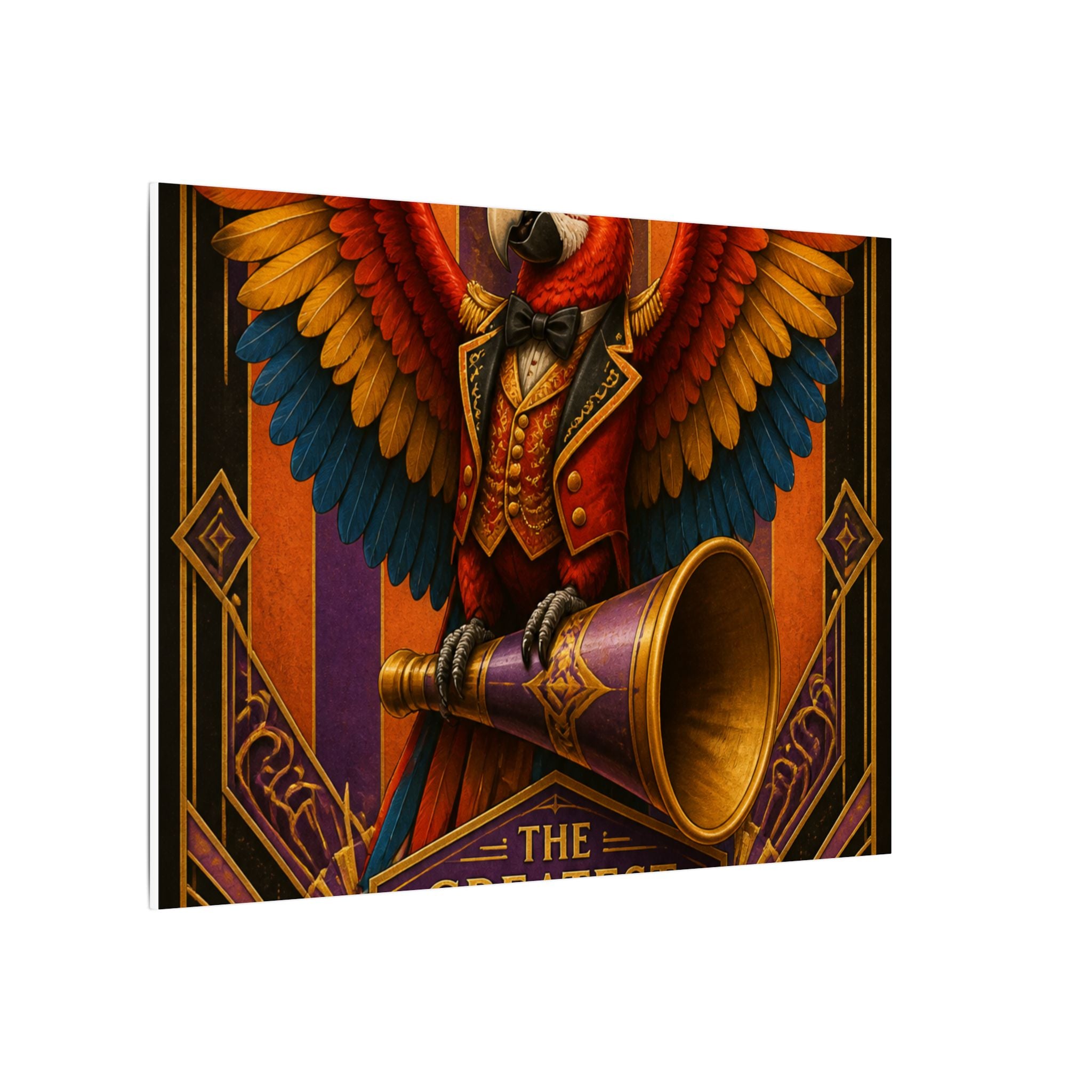 Parrot Ringmaster Wall Art Canvas 24×36 Art Deco Bar Area Decor Maximalist Print