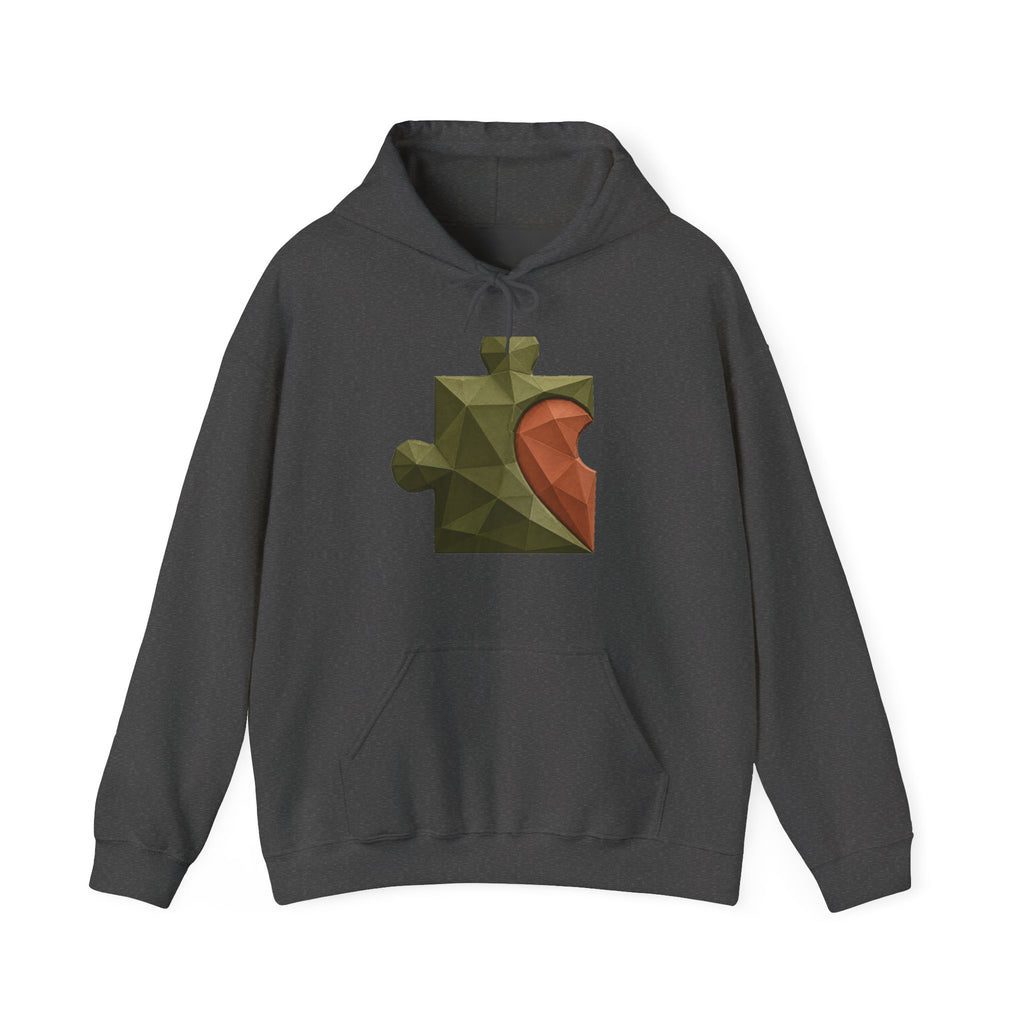 Matching Couple Sweatshirt - Puzzle Pieces Matching Couple Hooded Sweatshirt Geometric Art His Hers Couple Gift - Design A