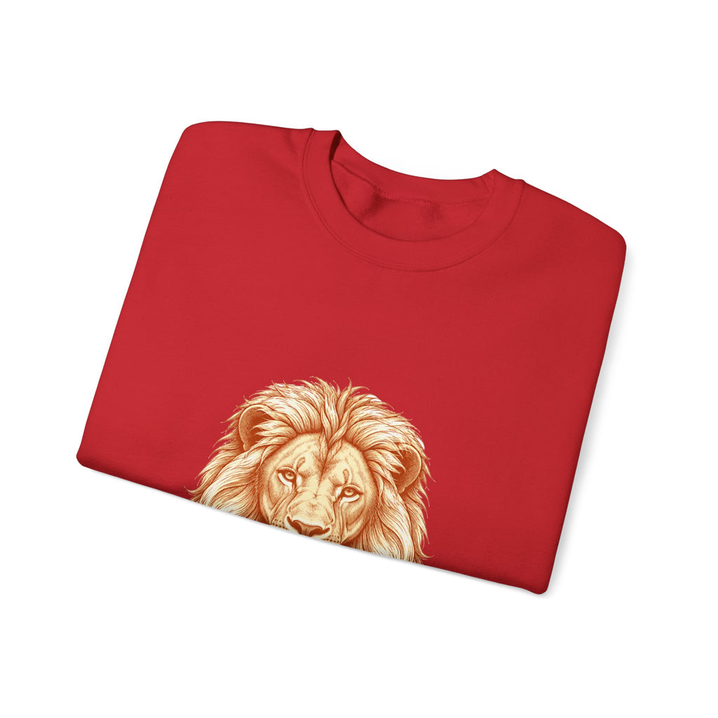 Matching Couple Sweatshirt - Lion & Lamb Matching Couple Comfort Colors Crew Hand-Drawn Art His Hers Anniversary Gift - Design A