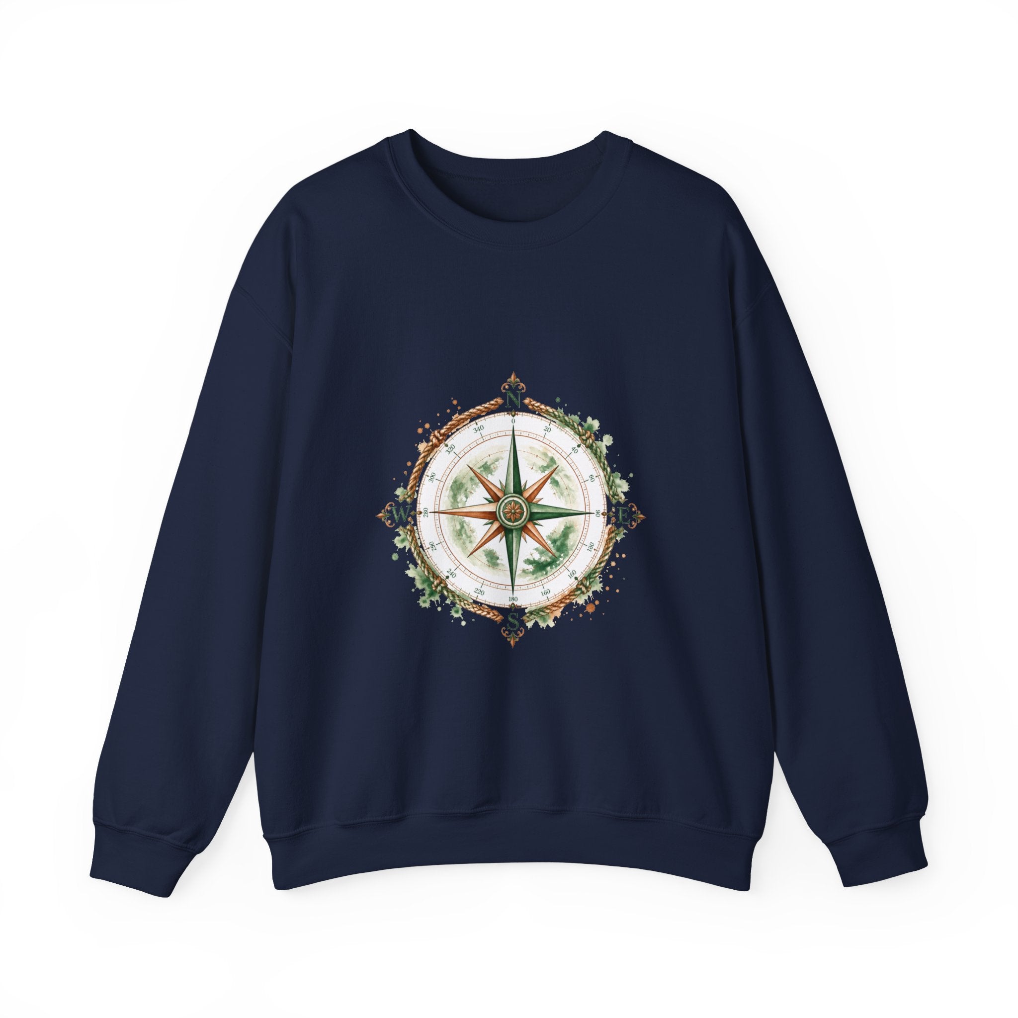 Matching Couple Sweatshirt - Compass North & South Matching Couple Comfort Colors Crew Watercolor Art His Hers Birthday Gift - Design A