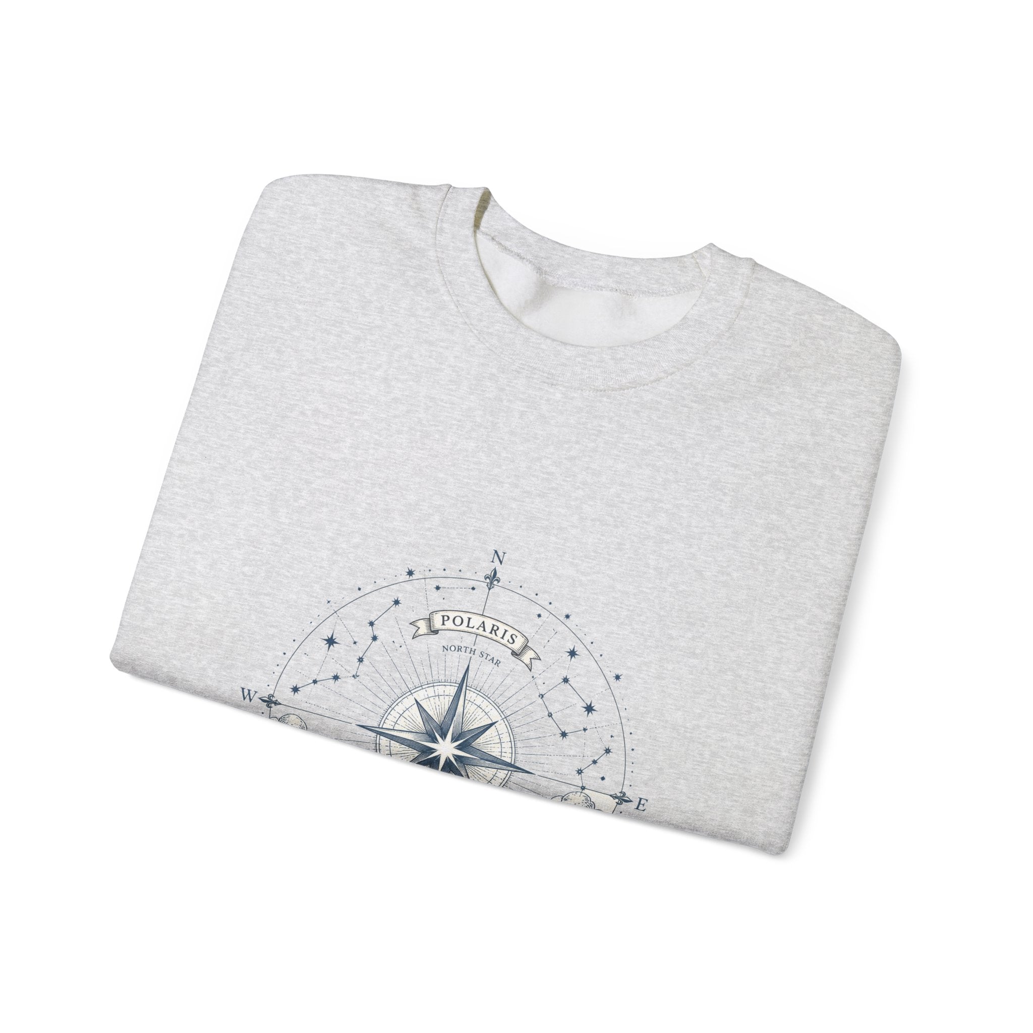Matching Couple Sweatshirt - Shooting Star & North Star Matching Couple Crewneck Sweatshirt Vintage Art His Hers Wedding Gift - Design B