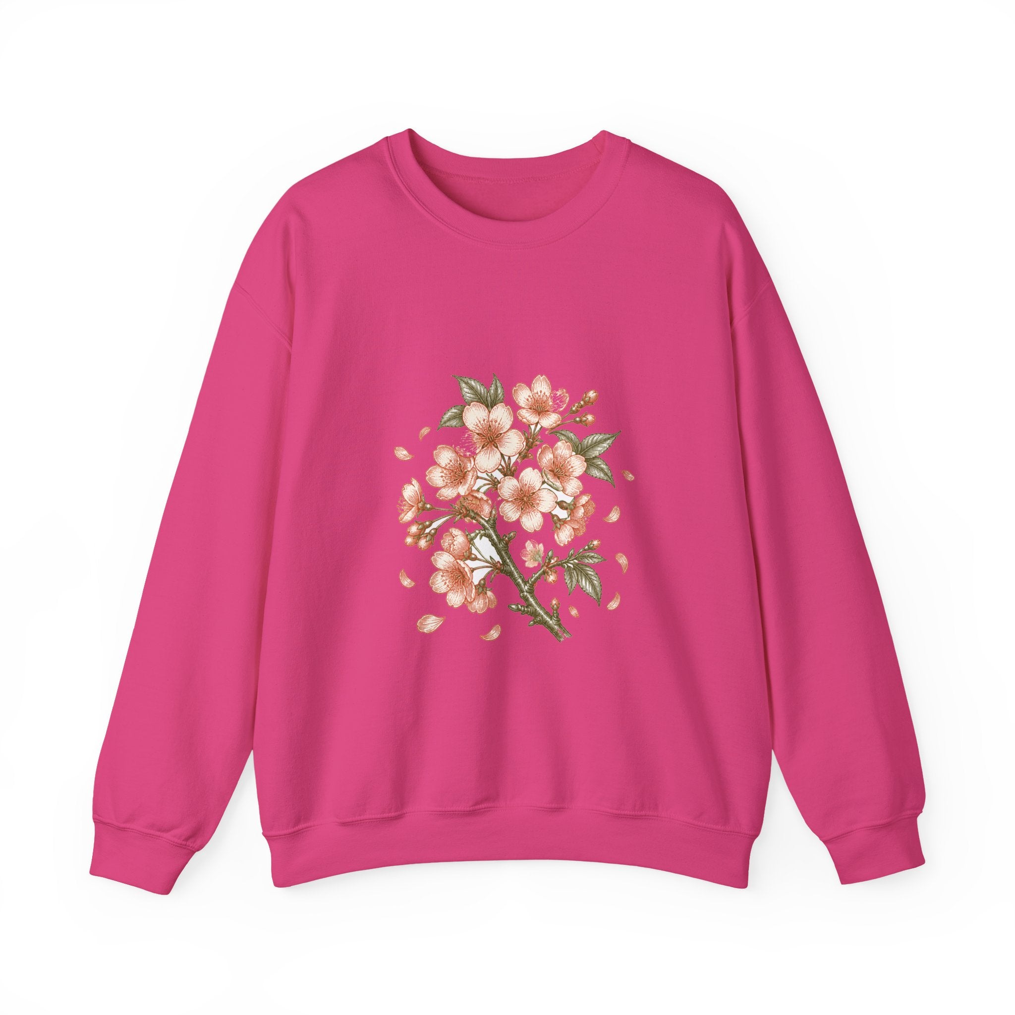 Matching Couple Sweatshirt - Cherry Blossom & Maple Leaf Matching Couple Comfort Colors Crew Vintage Art His Hers Honeymoon Gift - Design A