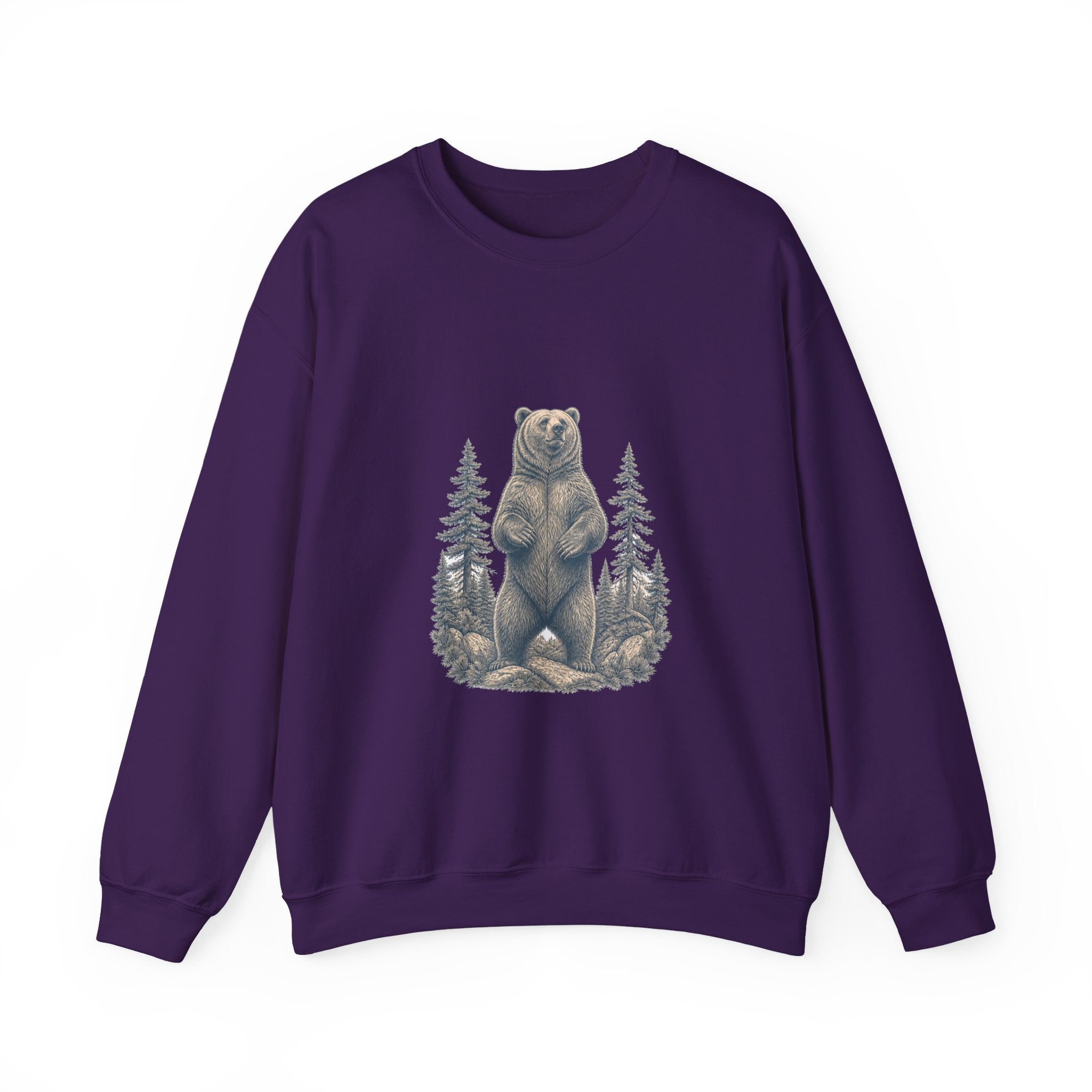 Matching Couple Sweatshirt - Bear & Deer Matching Couple Comfort Colors Crew Vintage Art His Hers Honeymoon Gift - Design A
