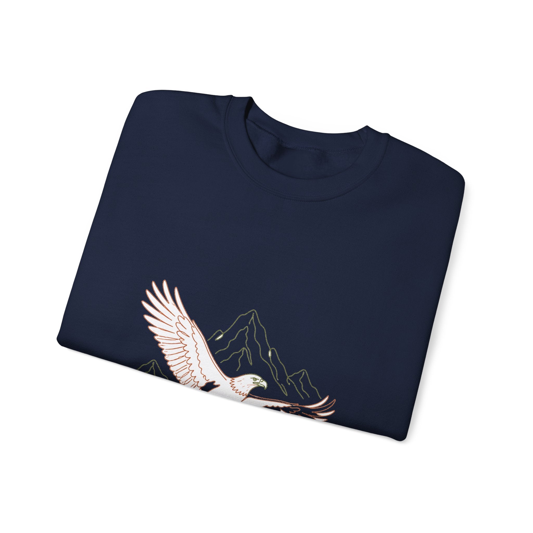 Matching Couple Sweatshirt - Eagle & Whale Matching Couple Premium Fleece Sweatshirt Minimalist Art His Hers Christmas Gift - Design A
