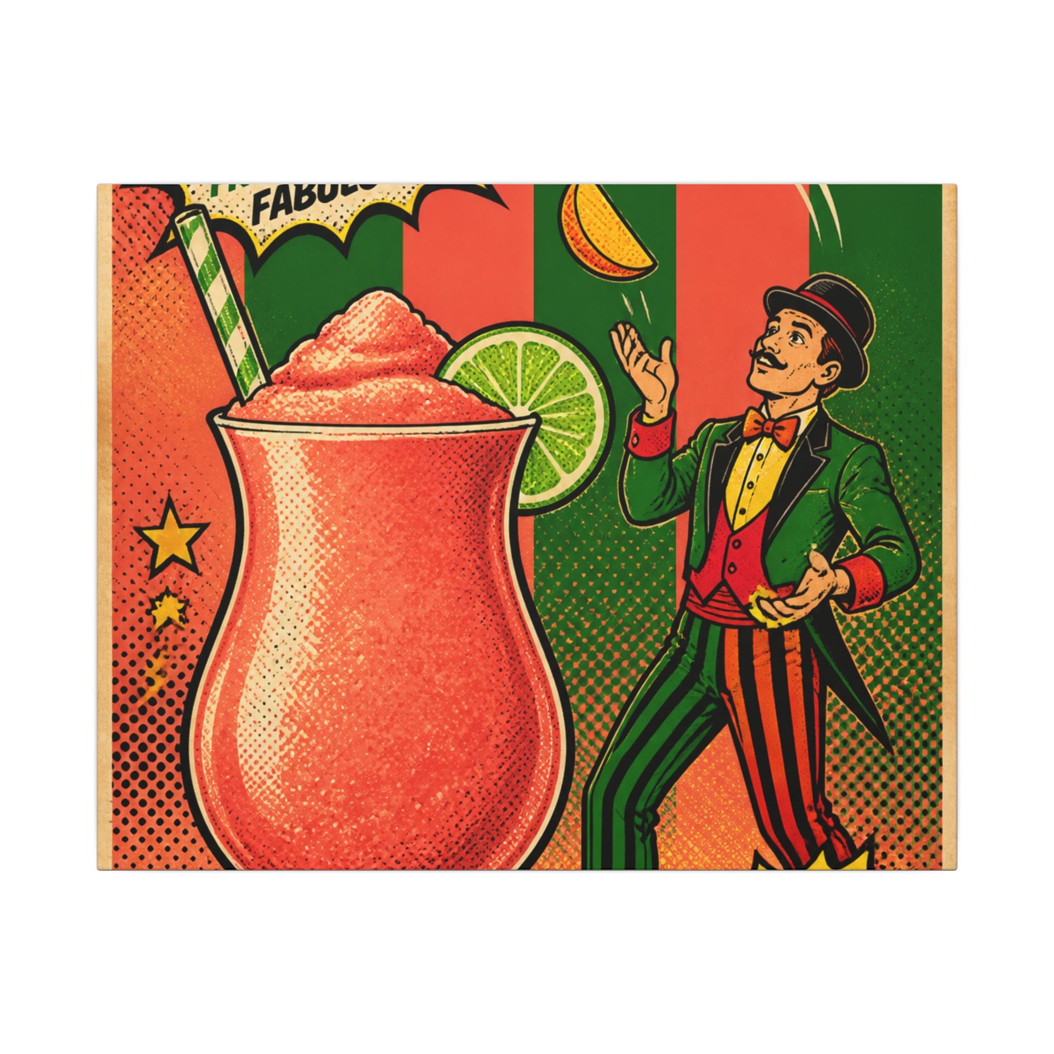 Daiquiri Fruit Juggler Wall Art Canvas 16×20 Pop Art Living Room Decor Maximalist Print