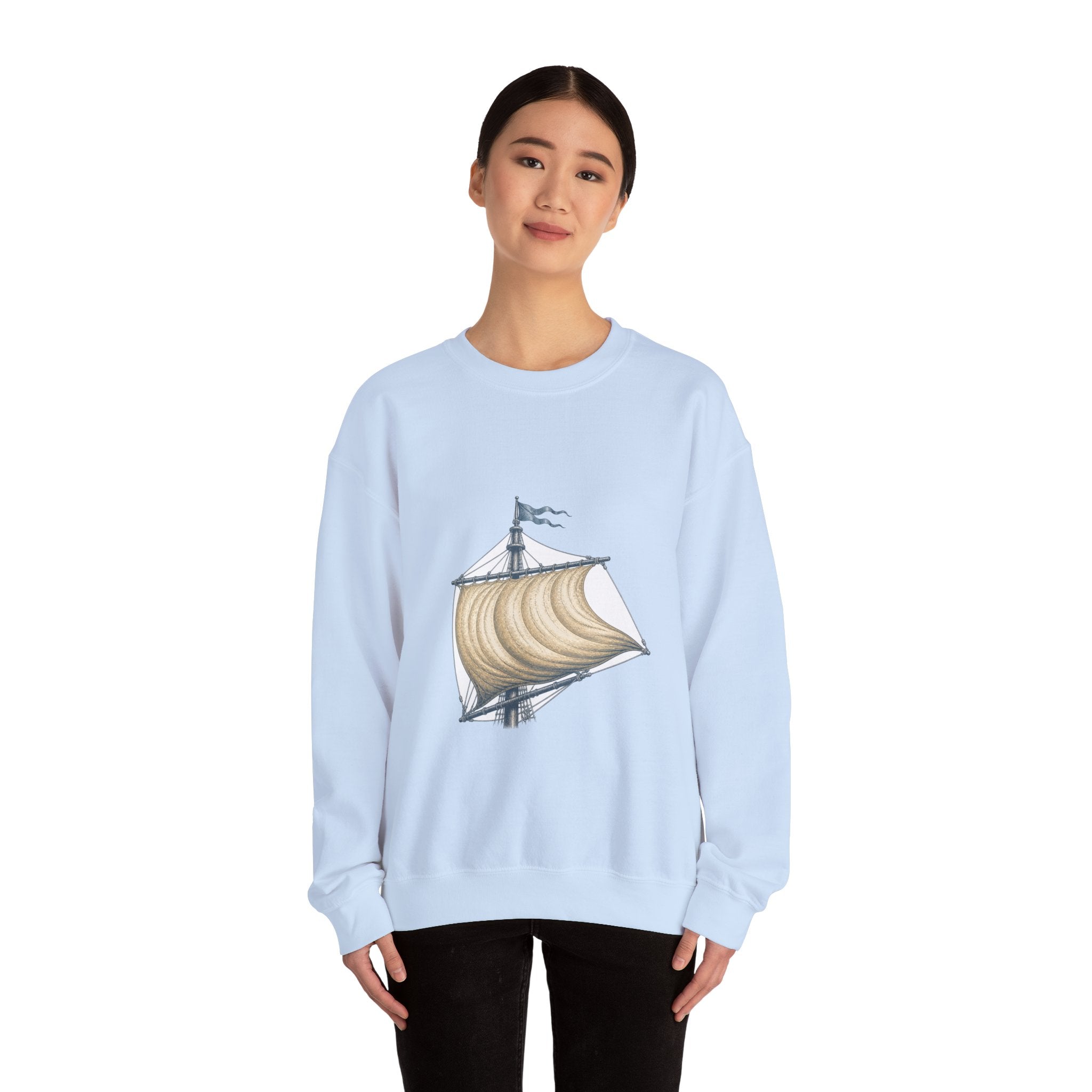 Matching Couple Sweatshirt - Anchor & Sail Matching Couple Premium Fleece Sweatshirt Vintage Art His Hers Honeymoon Gift - Design B