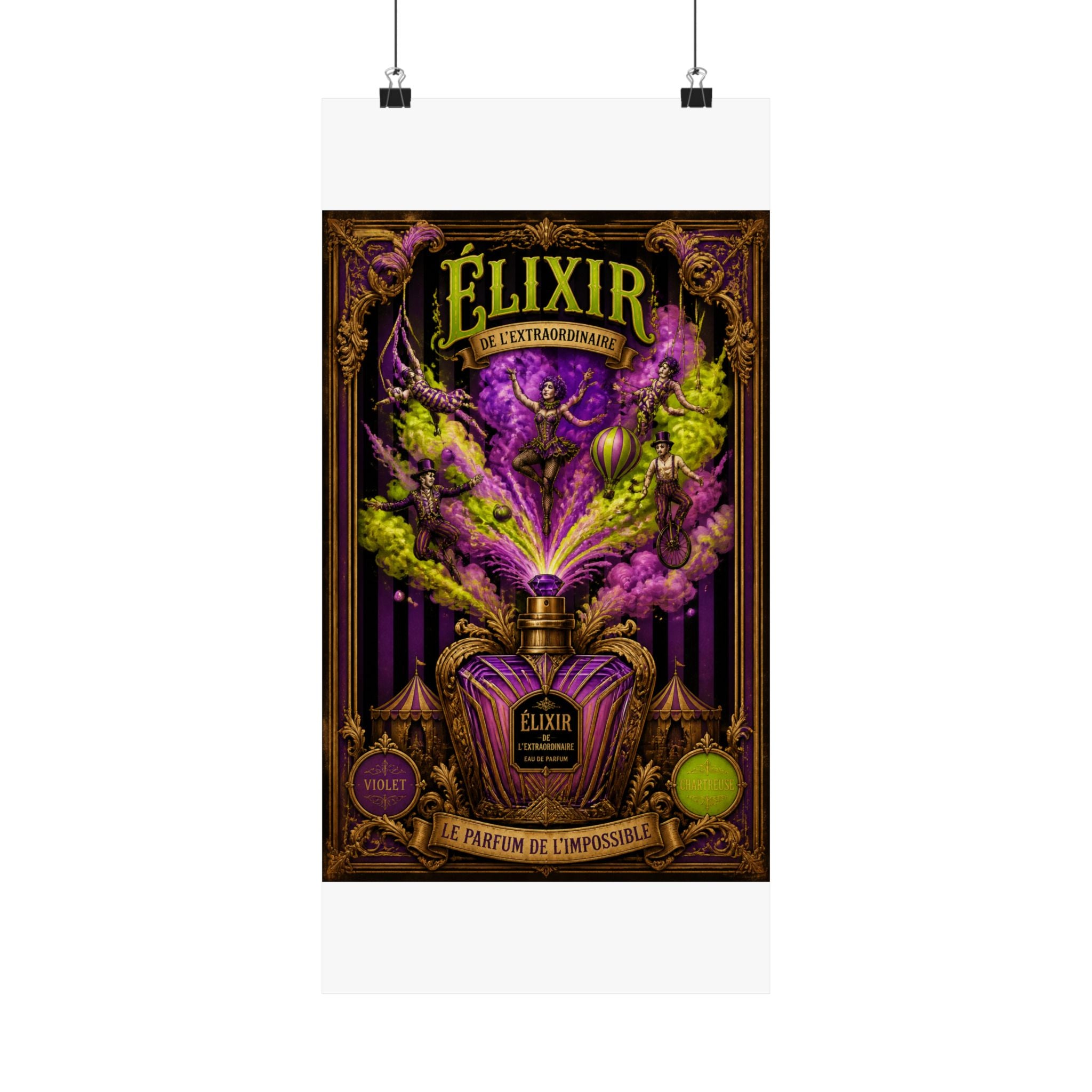 Perfume Bottle Fountain Wall Art Poster 18×24 Baroque Home Office Decor Maximalist Print